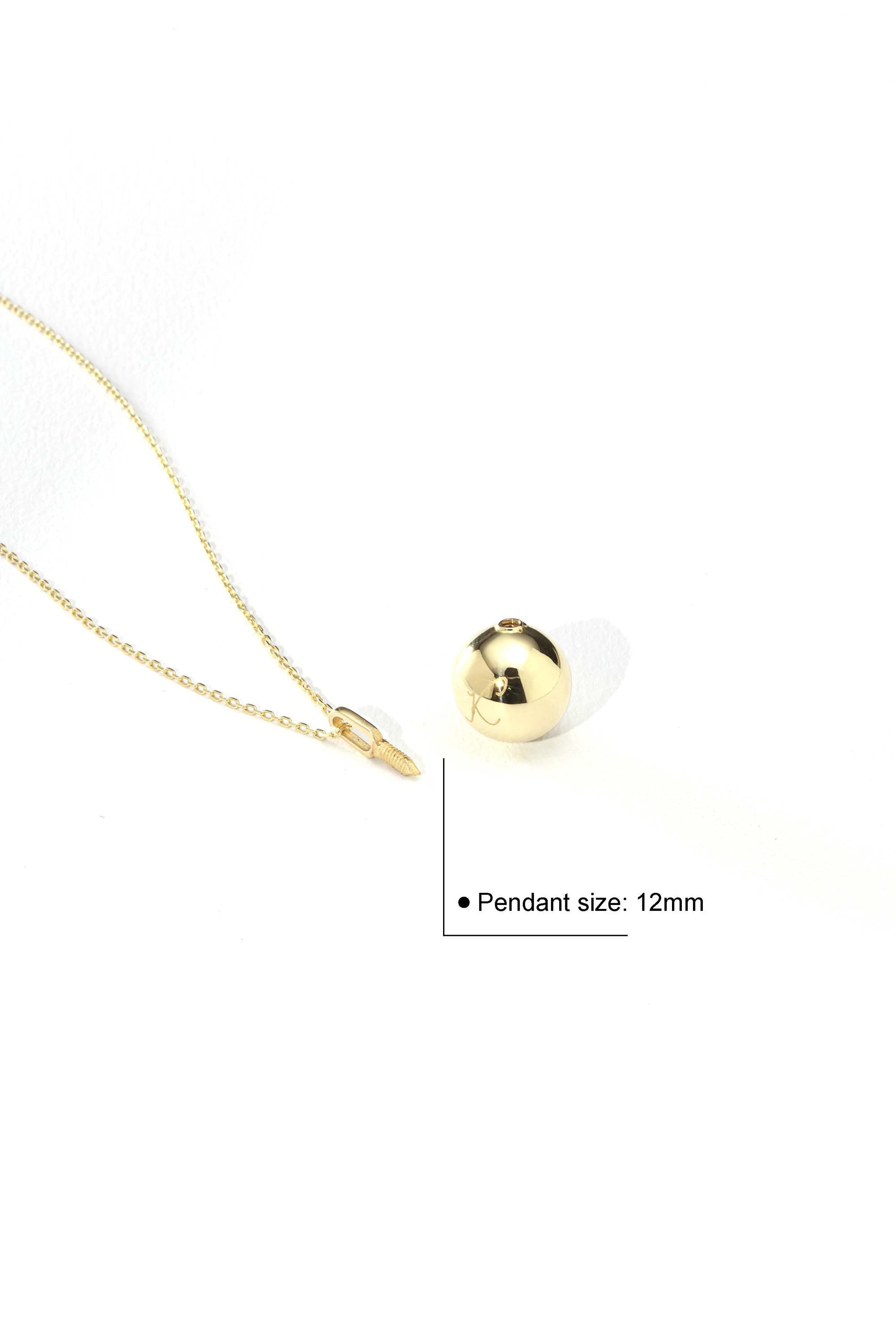 14K Gold Sphere Urn Necklace