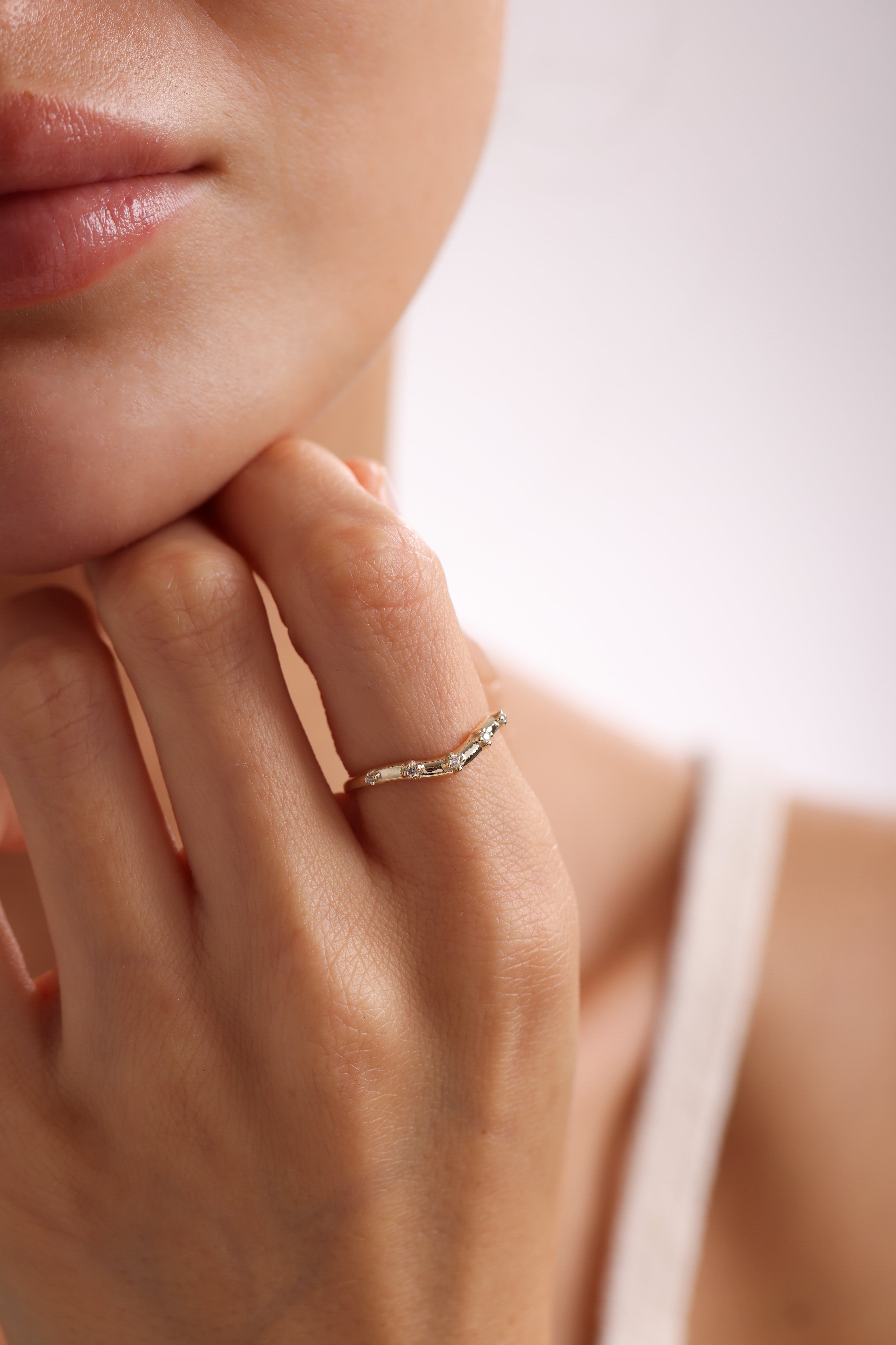 14k Gold Five-Stone Diamond Band