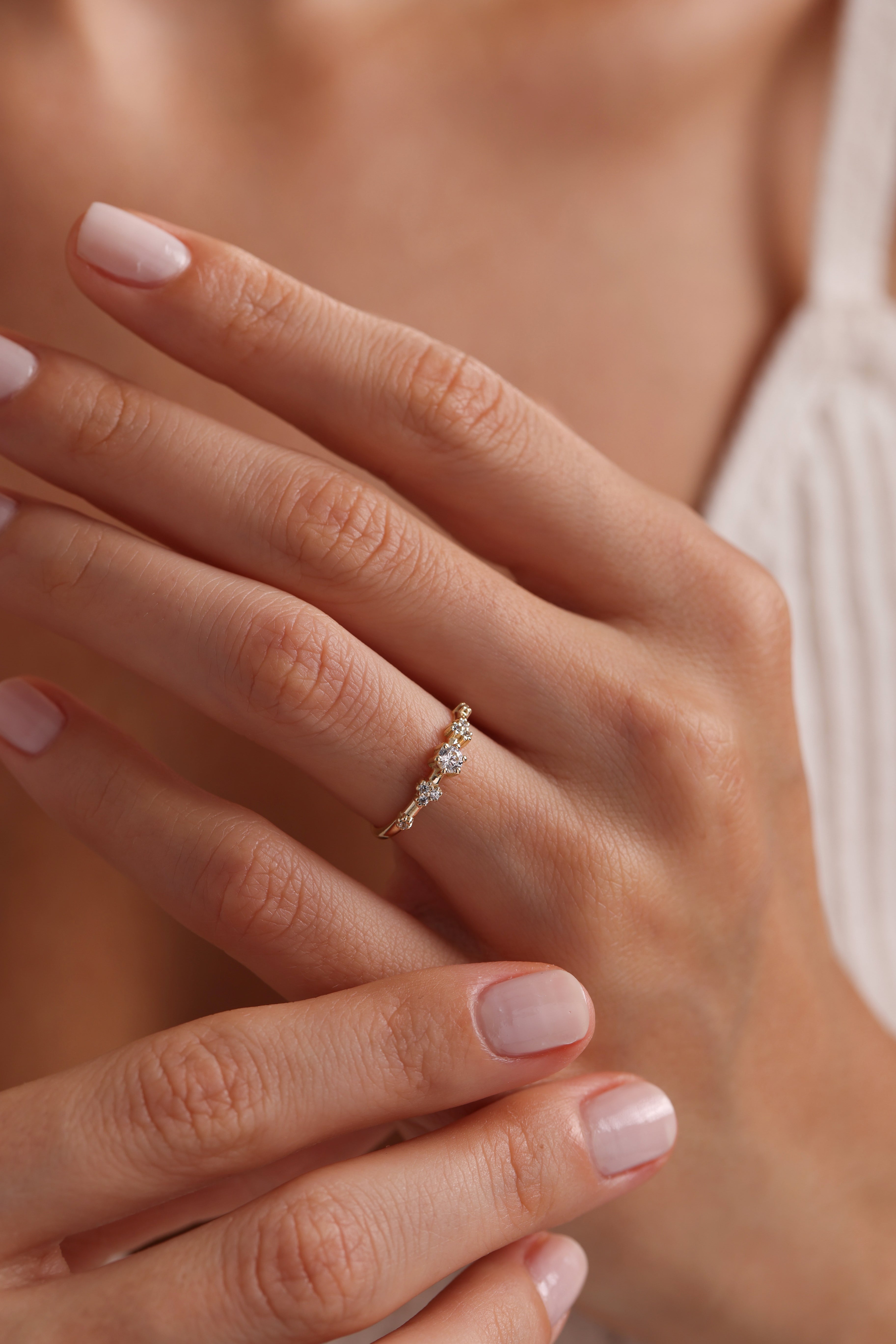 14k Gold Five-Stone Diamond Ring