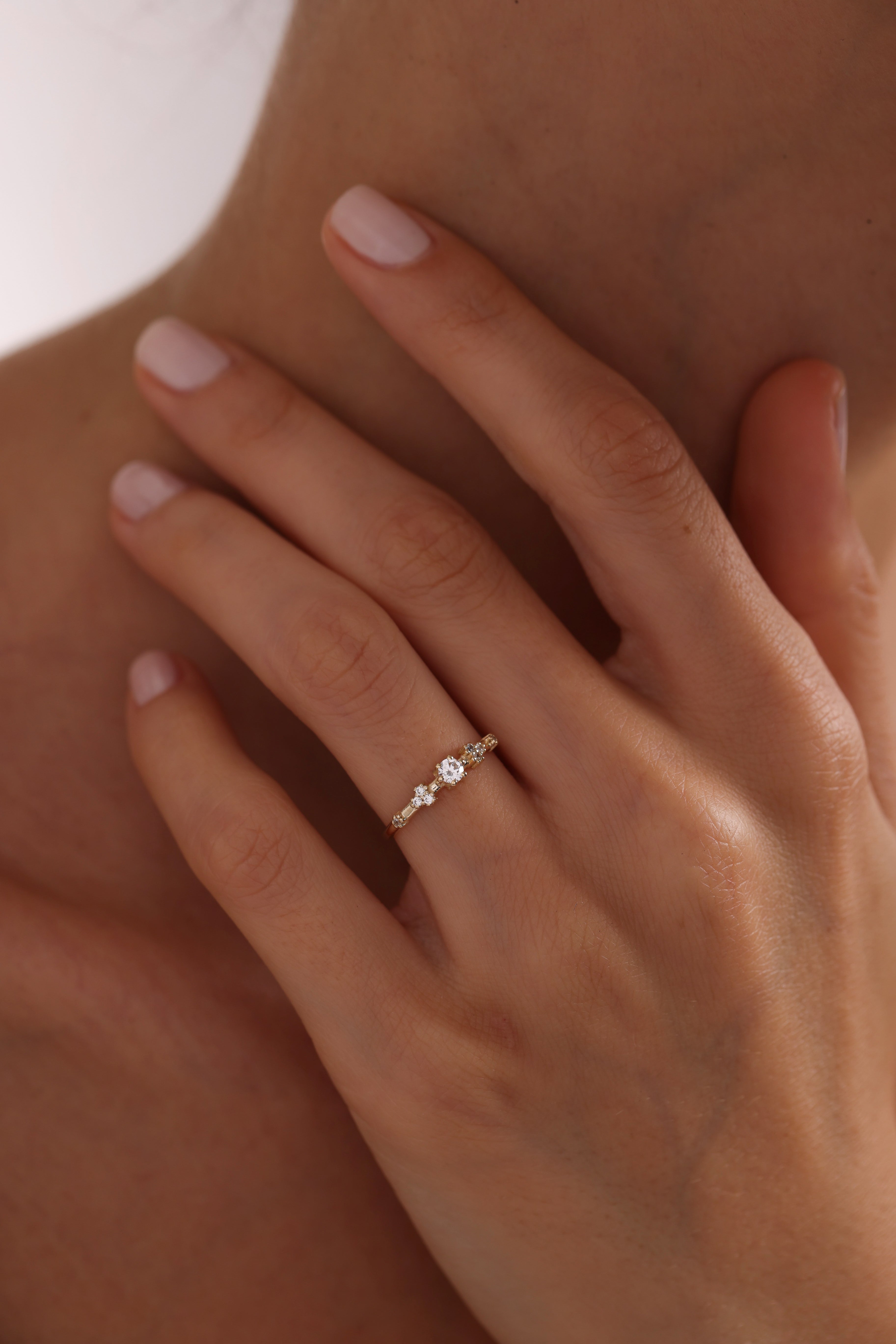 14k Gold Five-Stone Diamond Ring