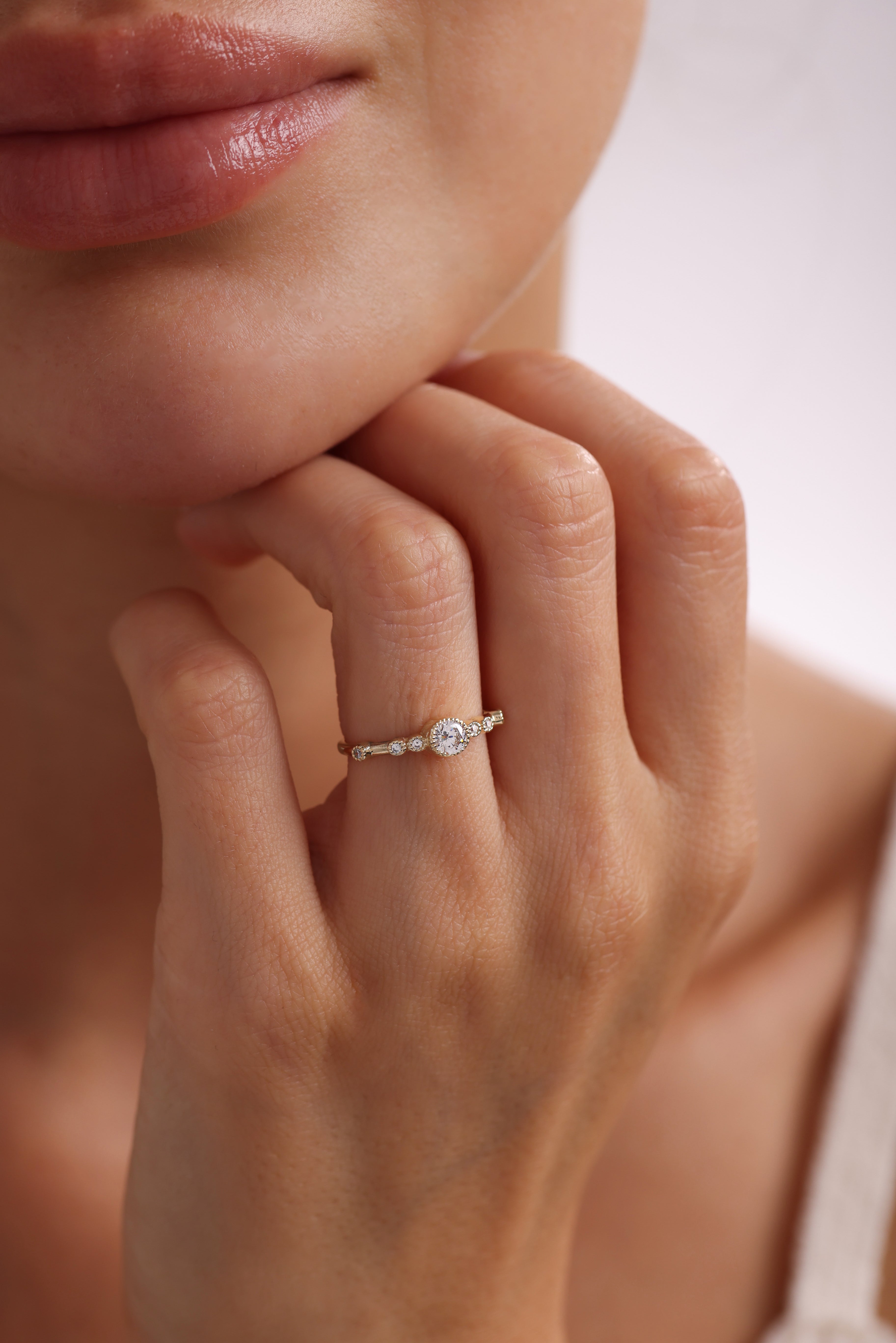 14k Gold Bezel Diamond Ring