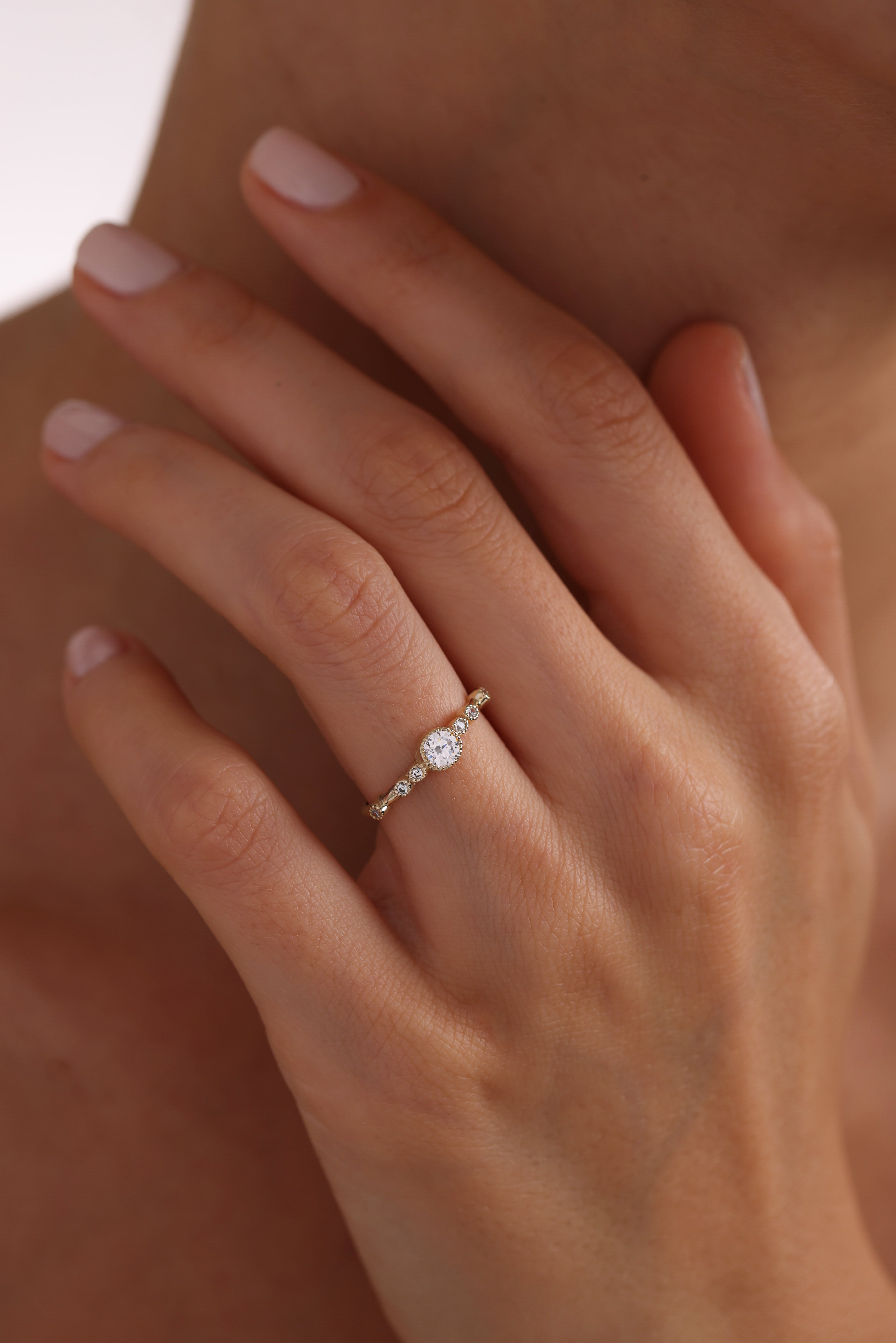 14k Gold Bezel Diamond Ring