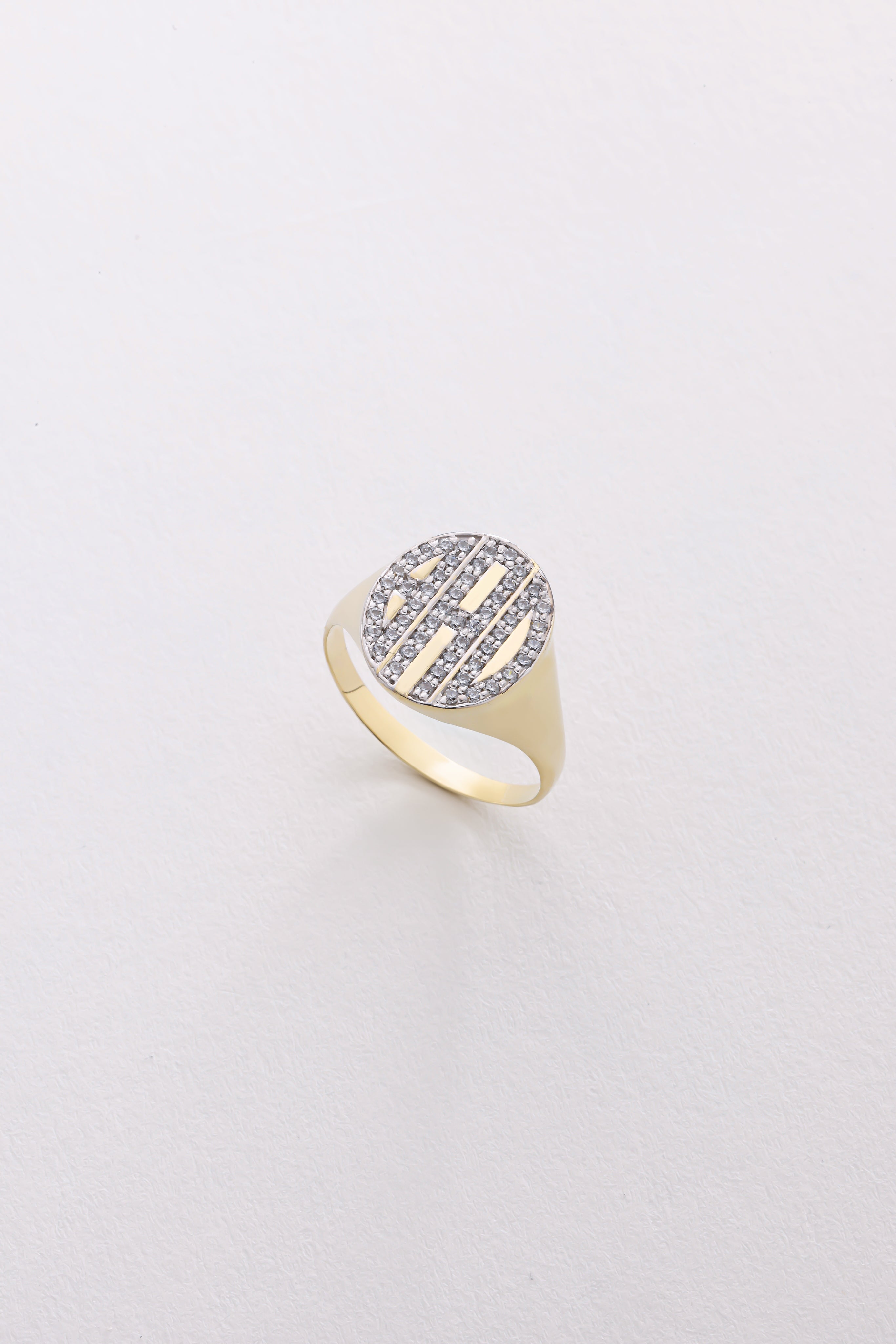 14k Gold Initial Signet Ring