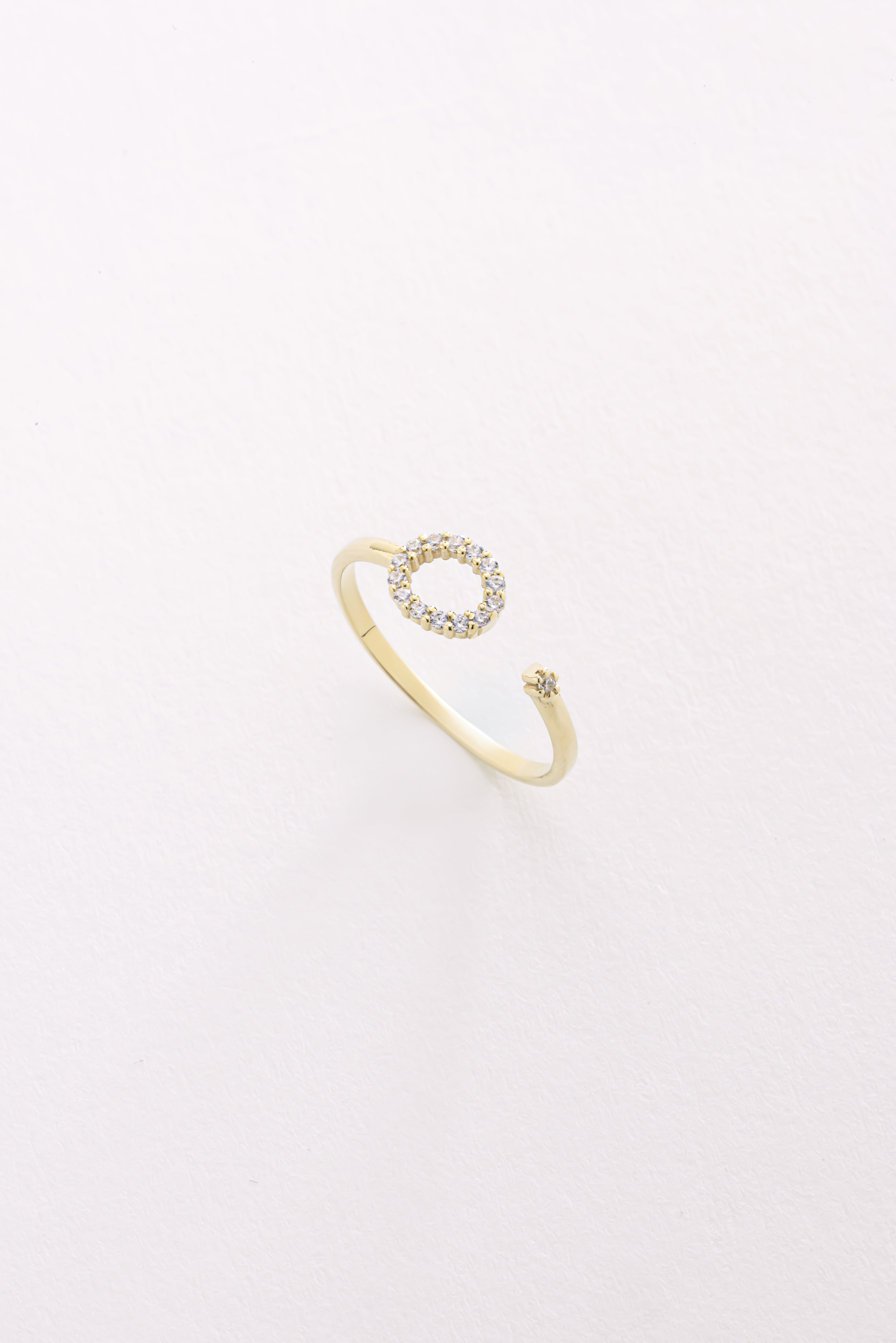 14k Gold Infinity Circle Ring