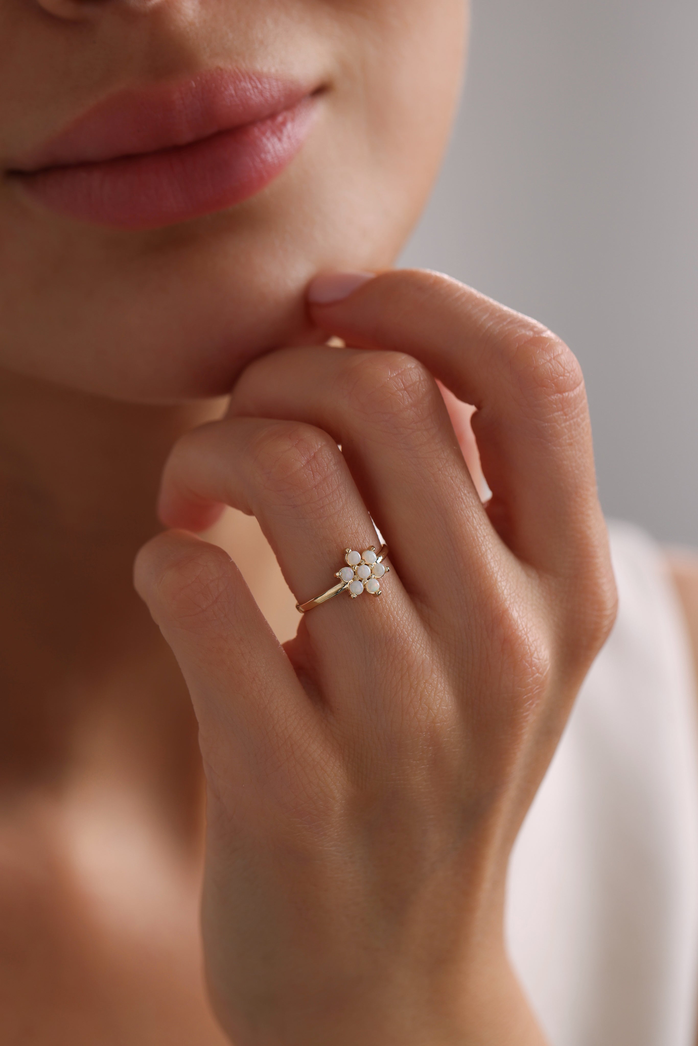 14k Gold Pearl Blossom Ring