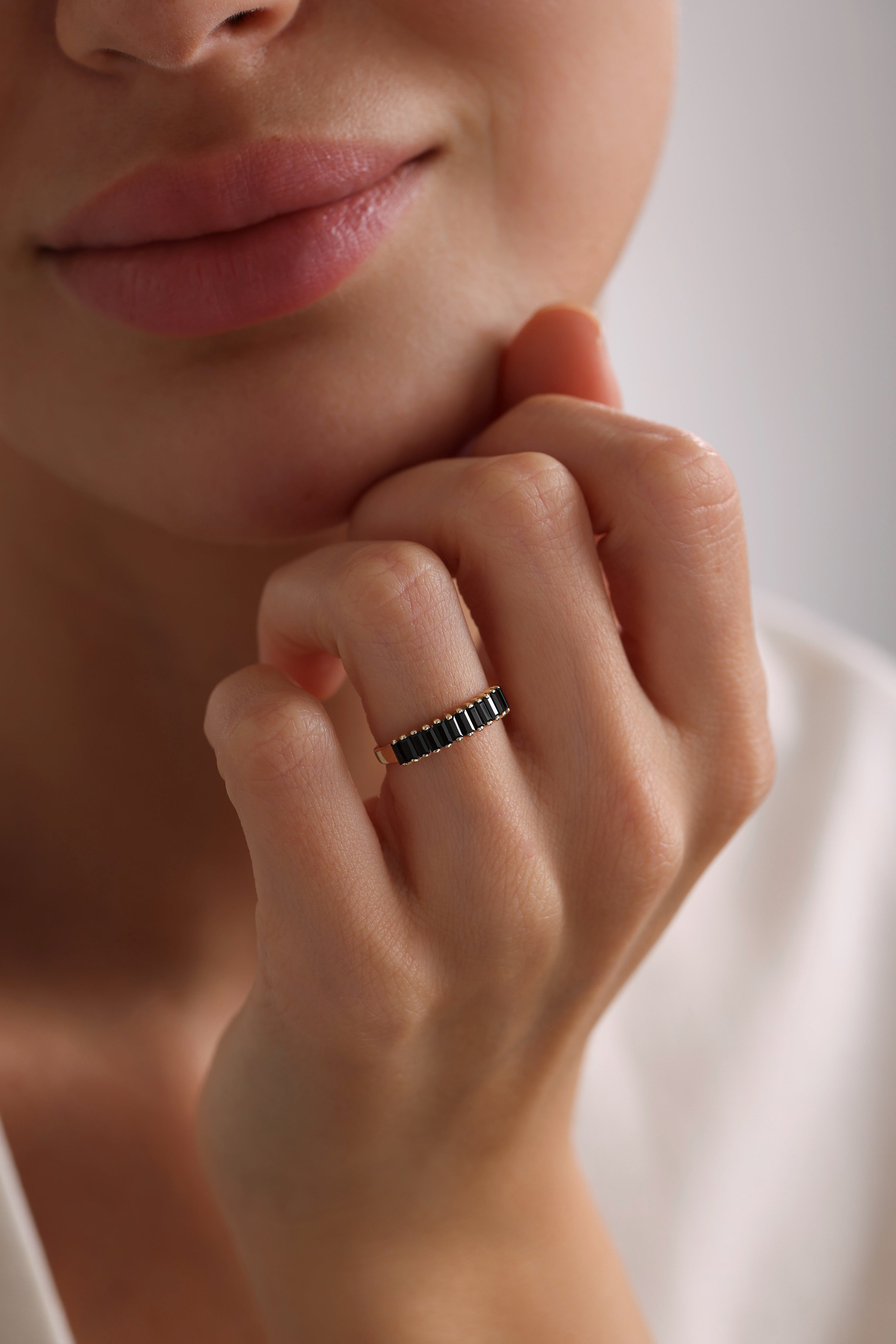 14k Gold Dark Allure Baguette Ring