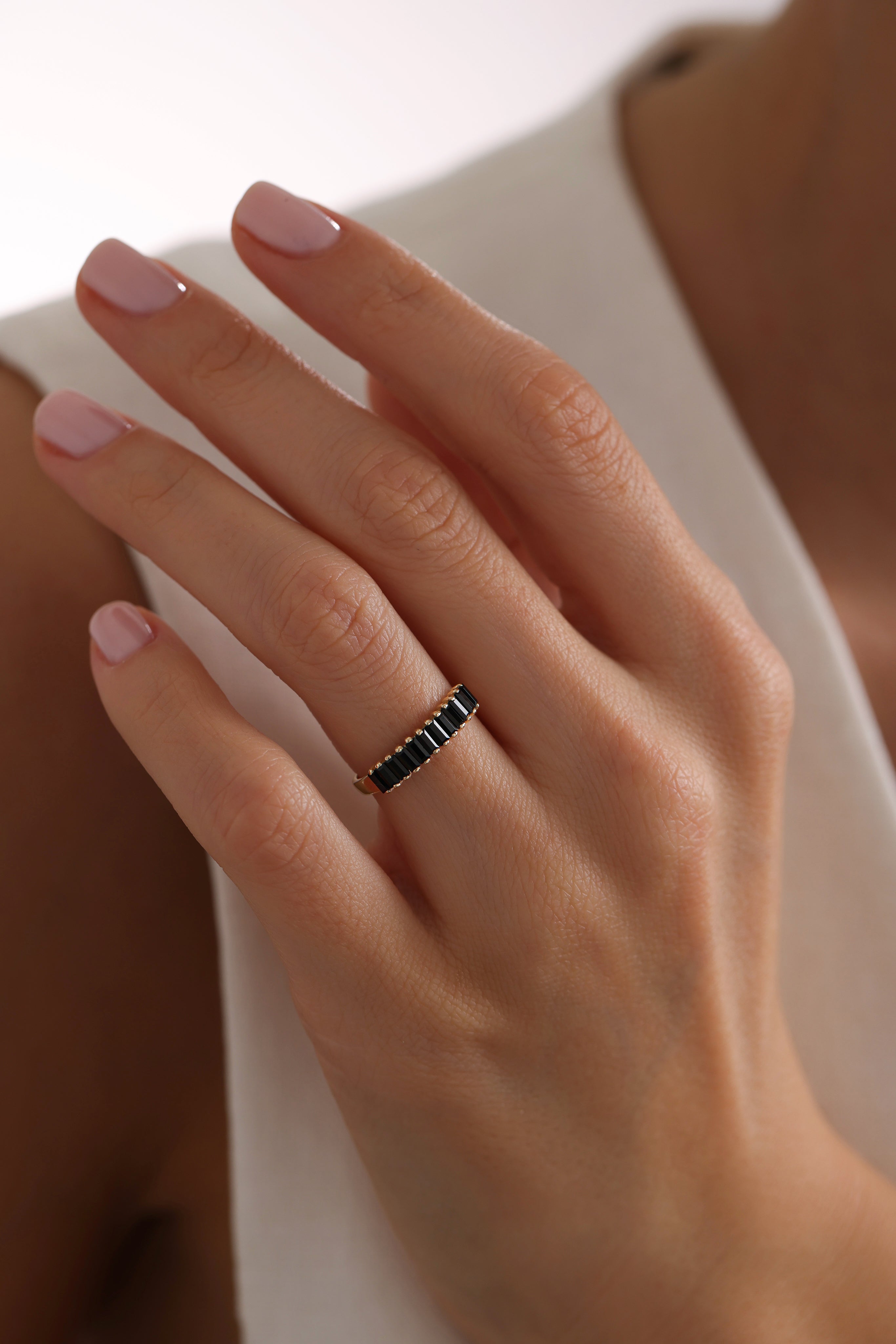 14k Gold Dark Allure Baguette Ring