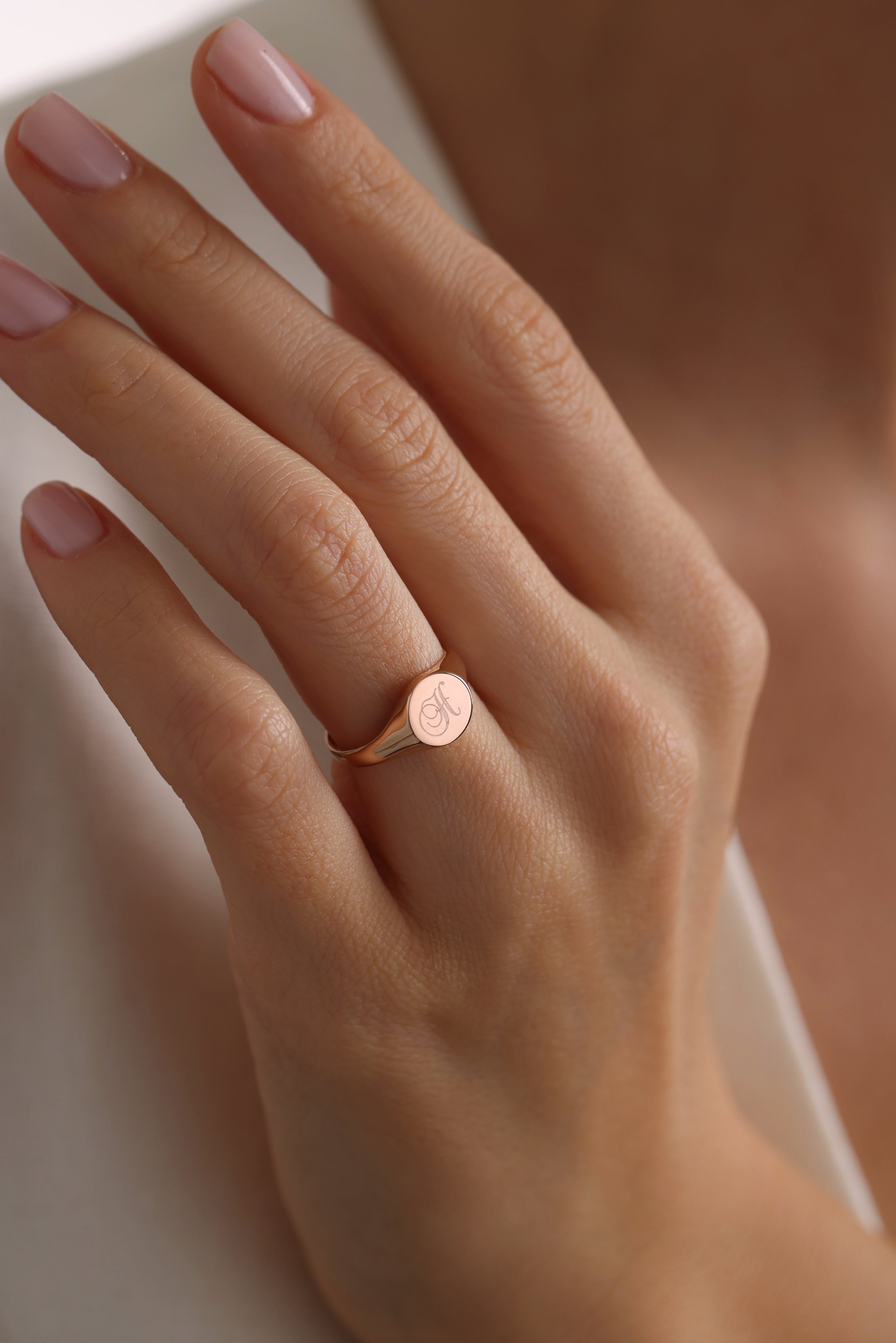 14k Gold Medium Signet Ring