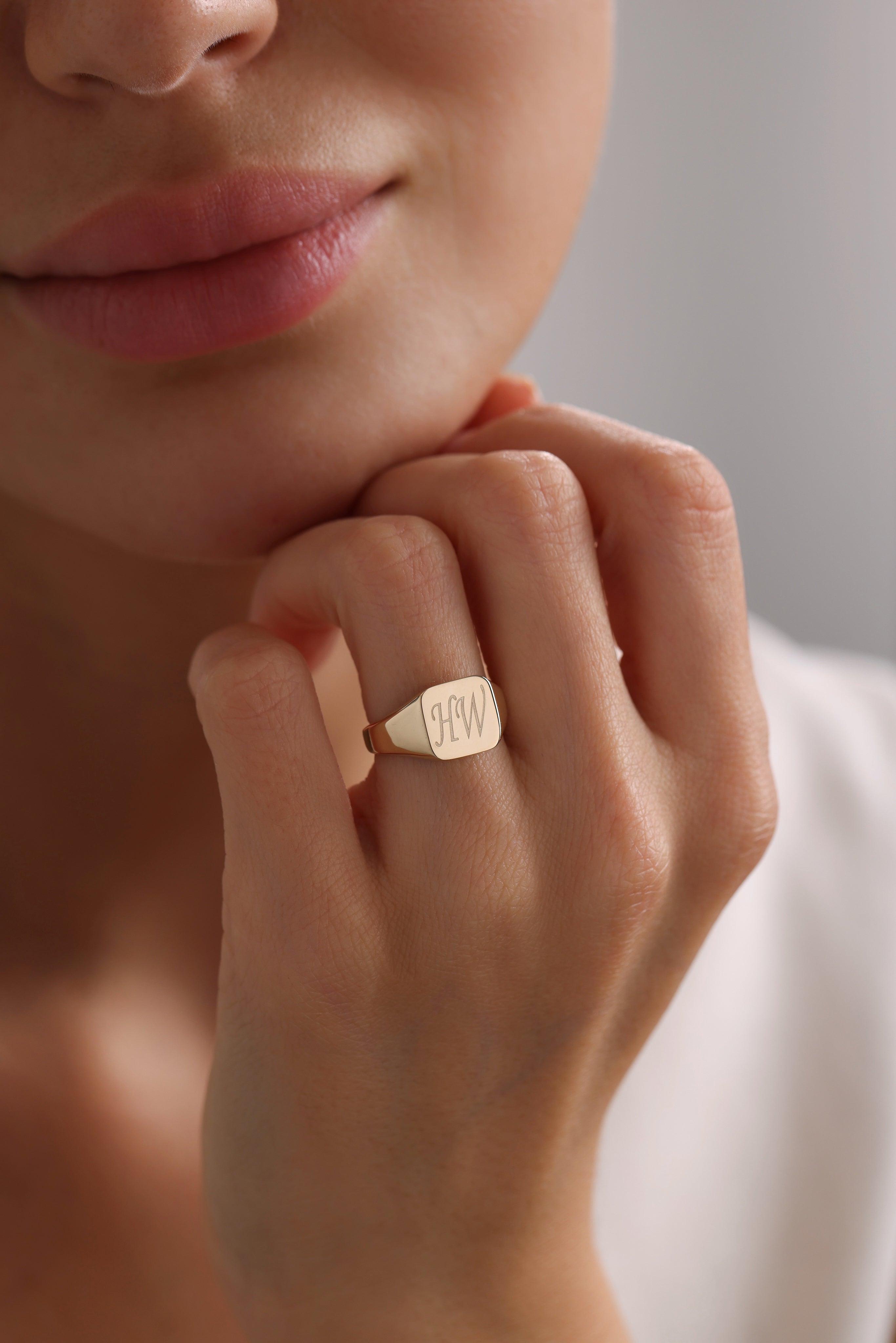 14k Gold Signet Men Ring