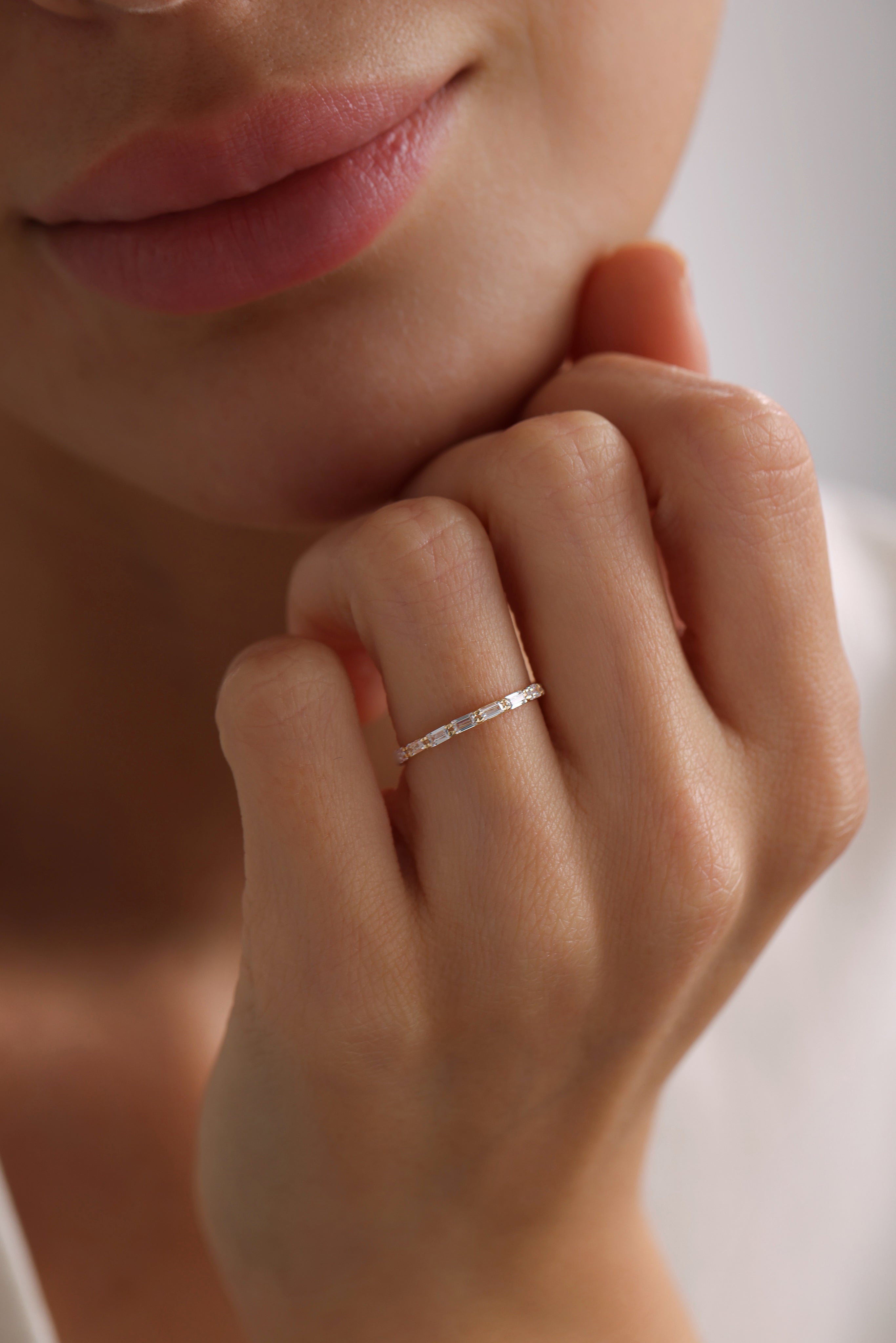 14k Gold Half Eternity Baguette Ring