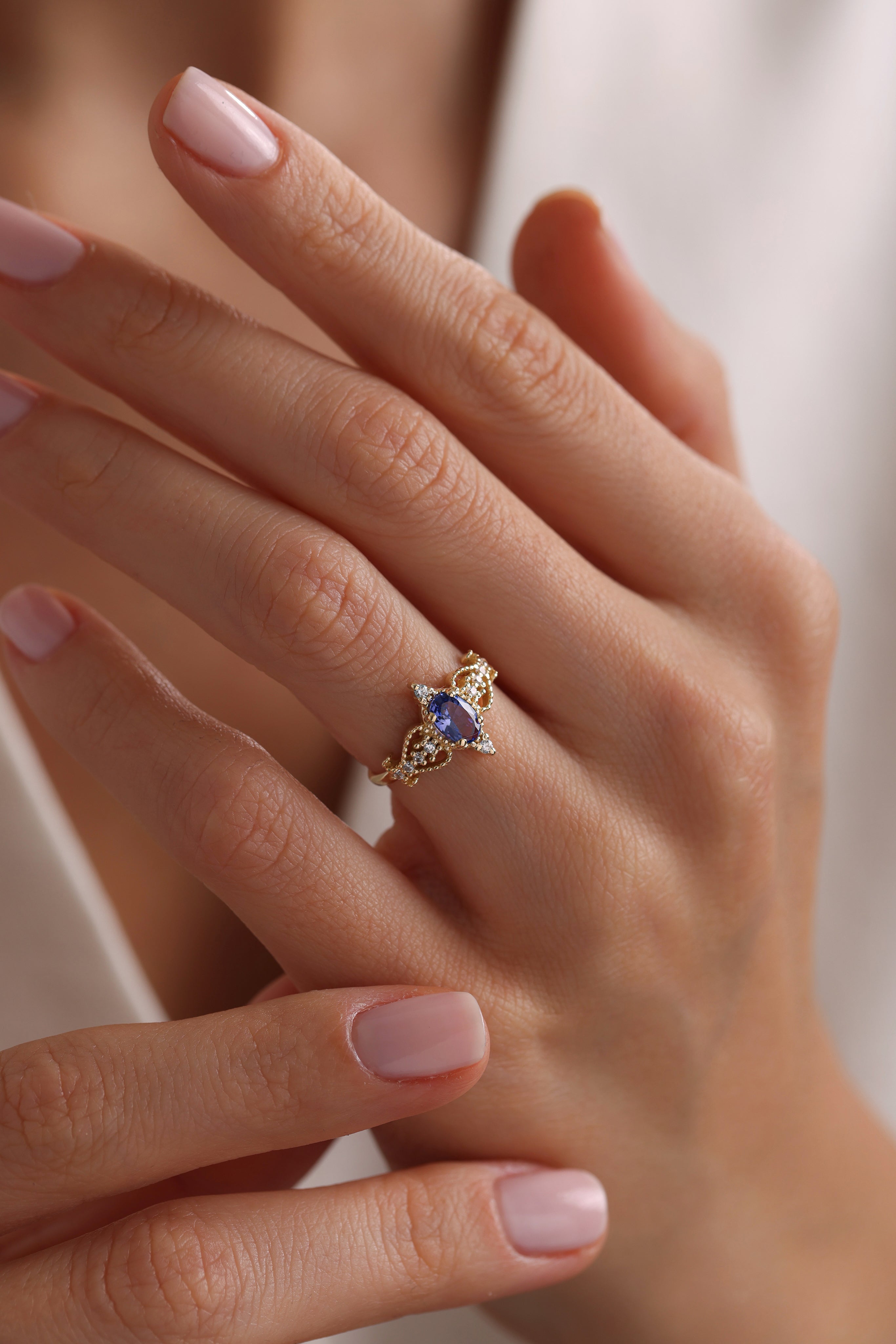 14k Gold Royal Bloom Sapphire Ring