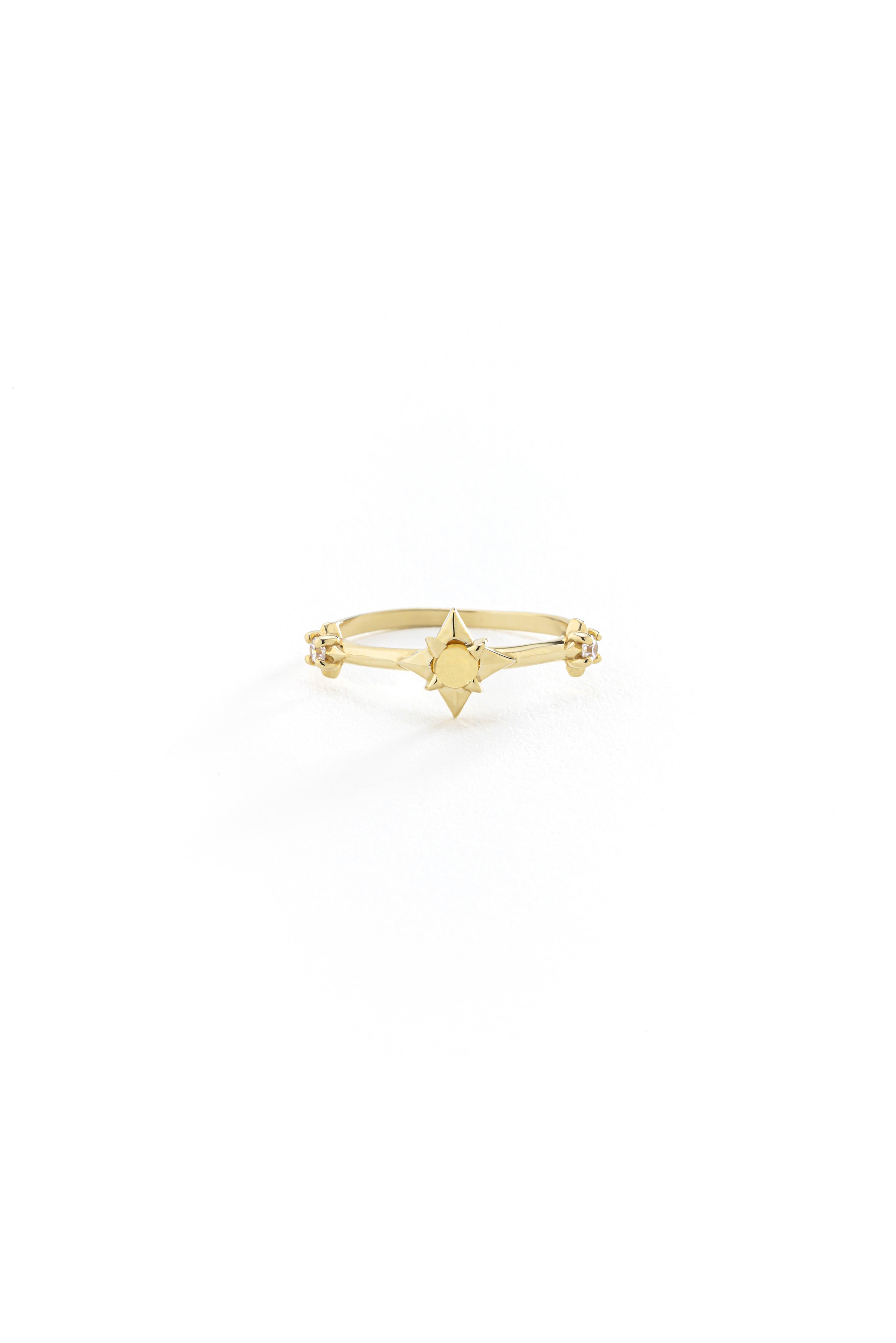 14k Gold Starlight Citrine Ring