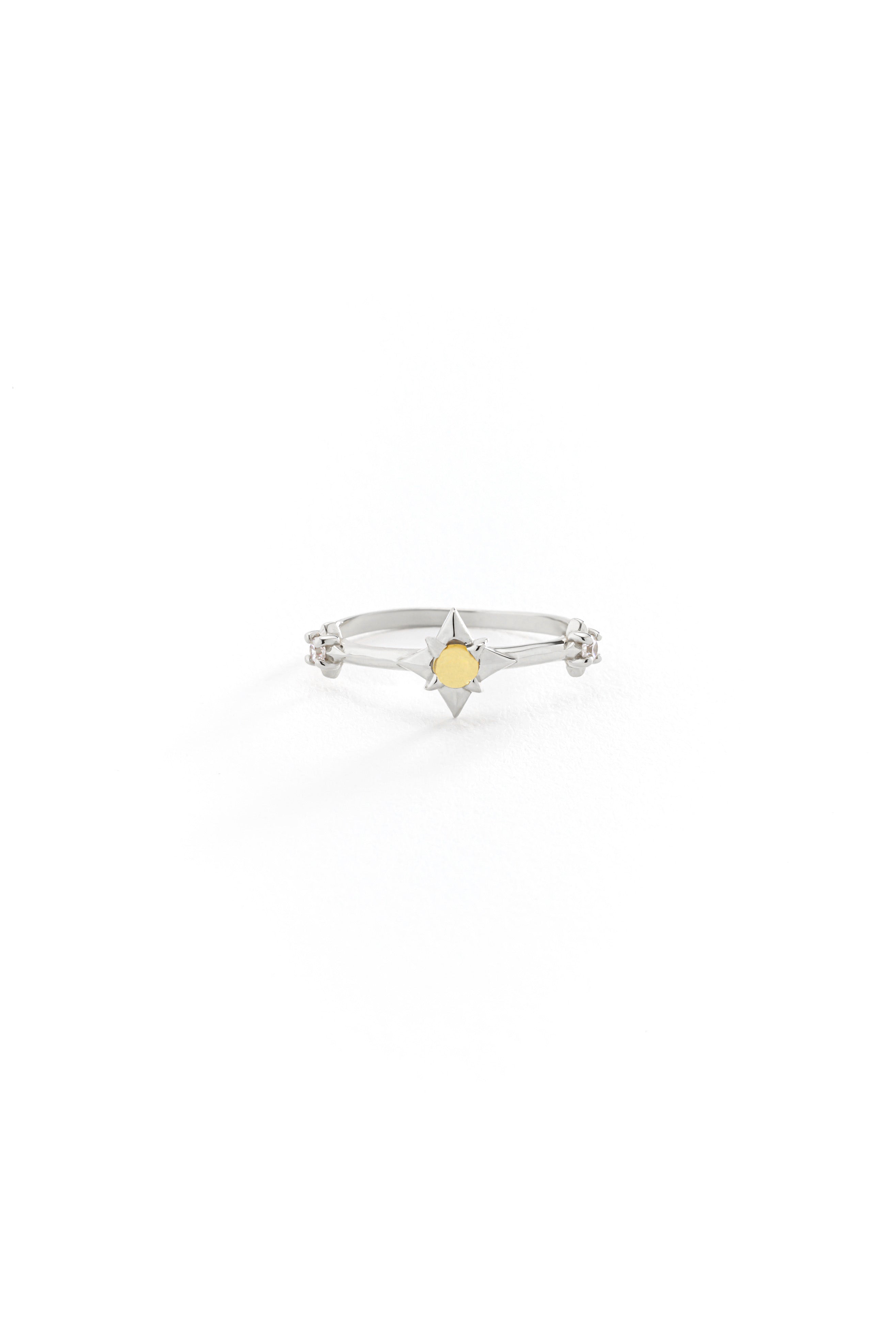14k Gold Starlight Citrine Ring