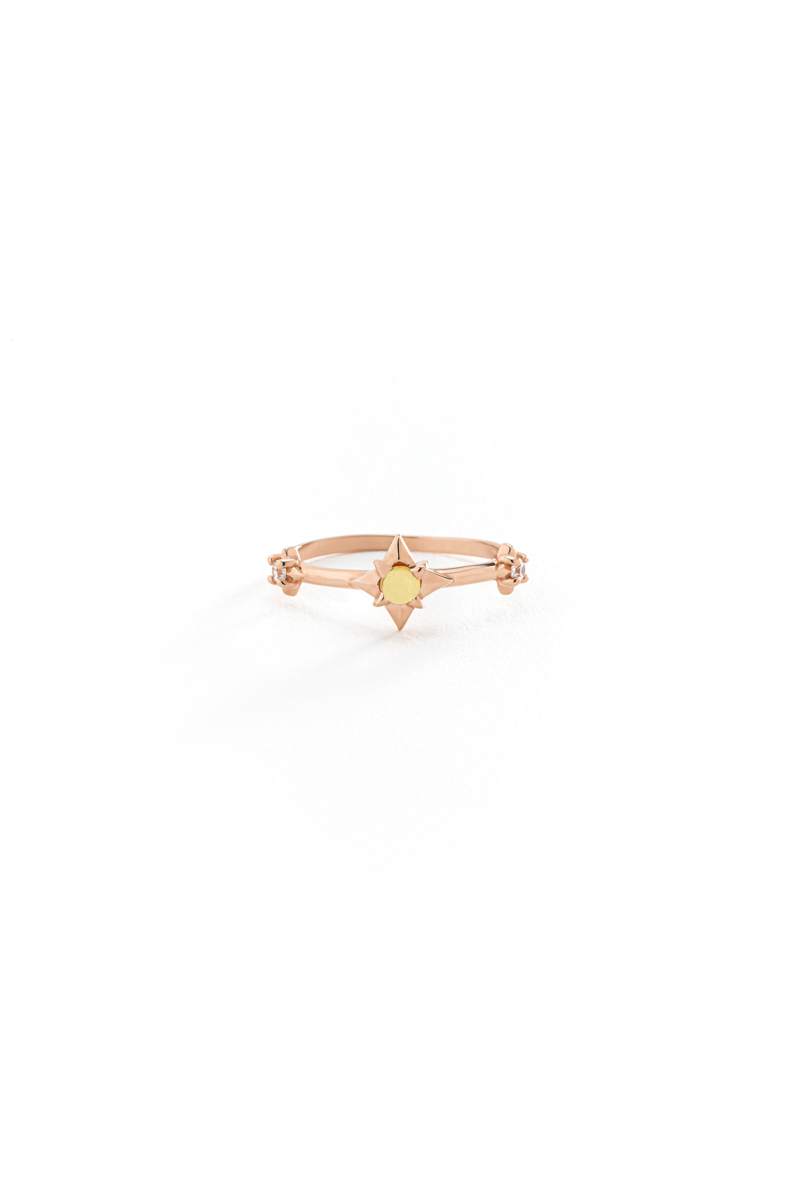 14k Gold Starlight Citrine Ring