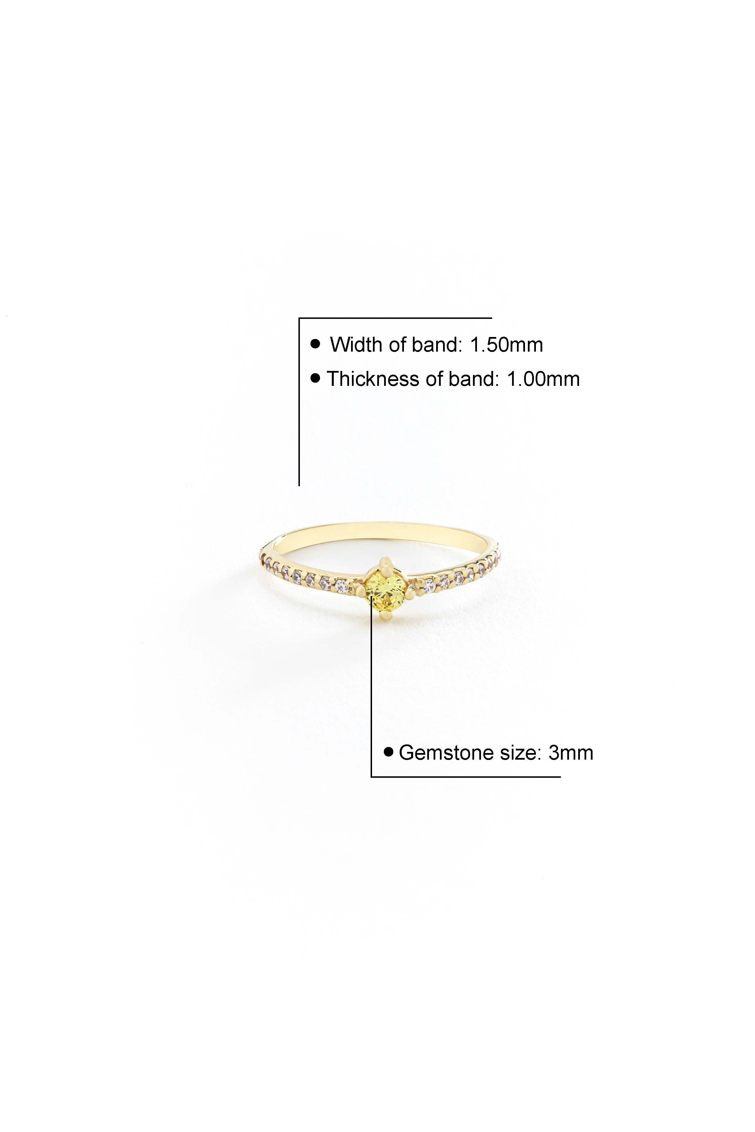 14k Gold Half Eternity Citrine Ring