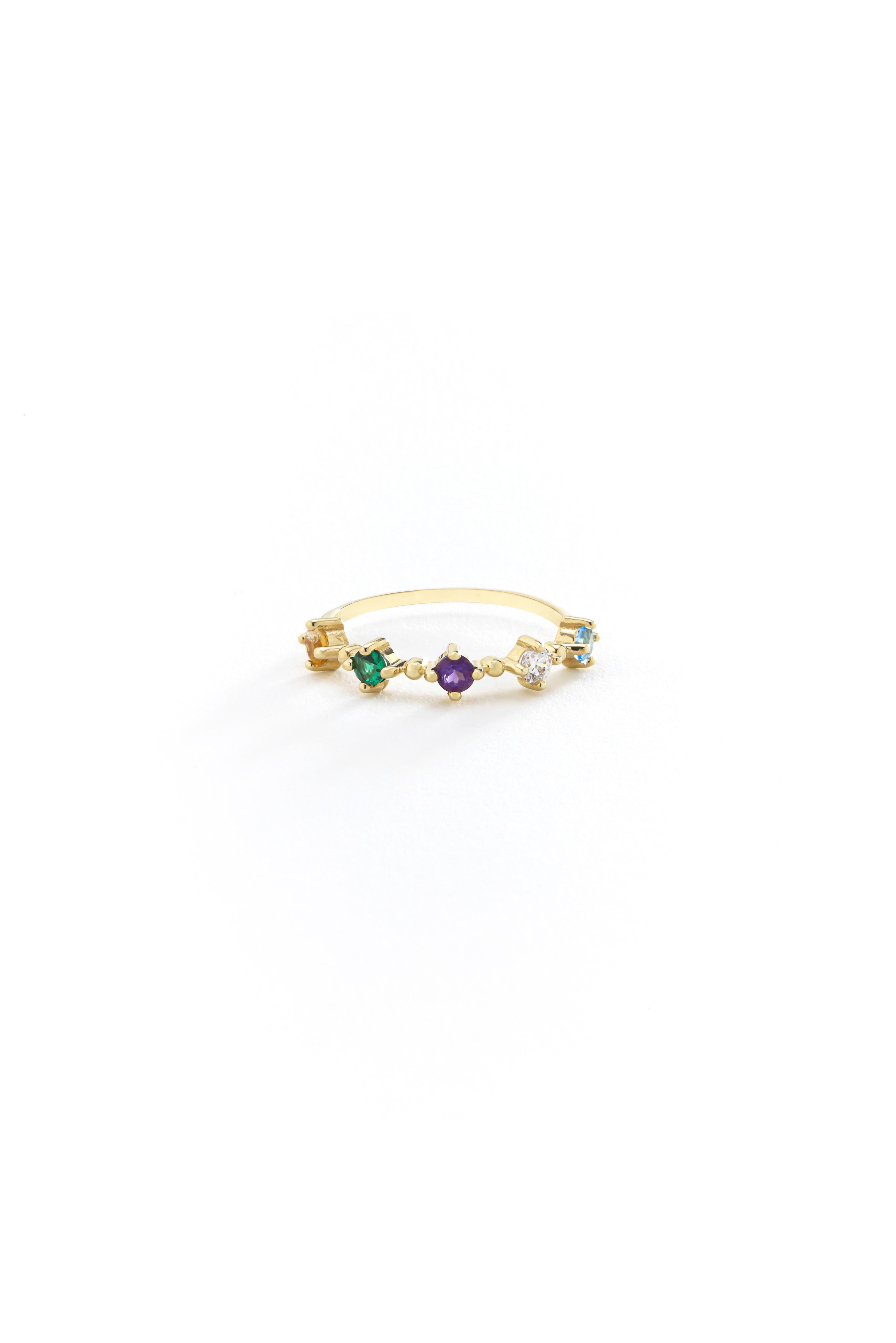 14k Gold Elegant Birthstone Ring