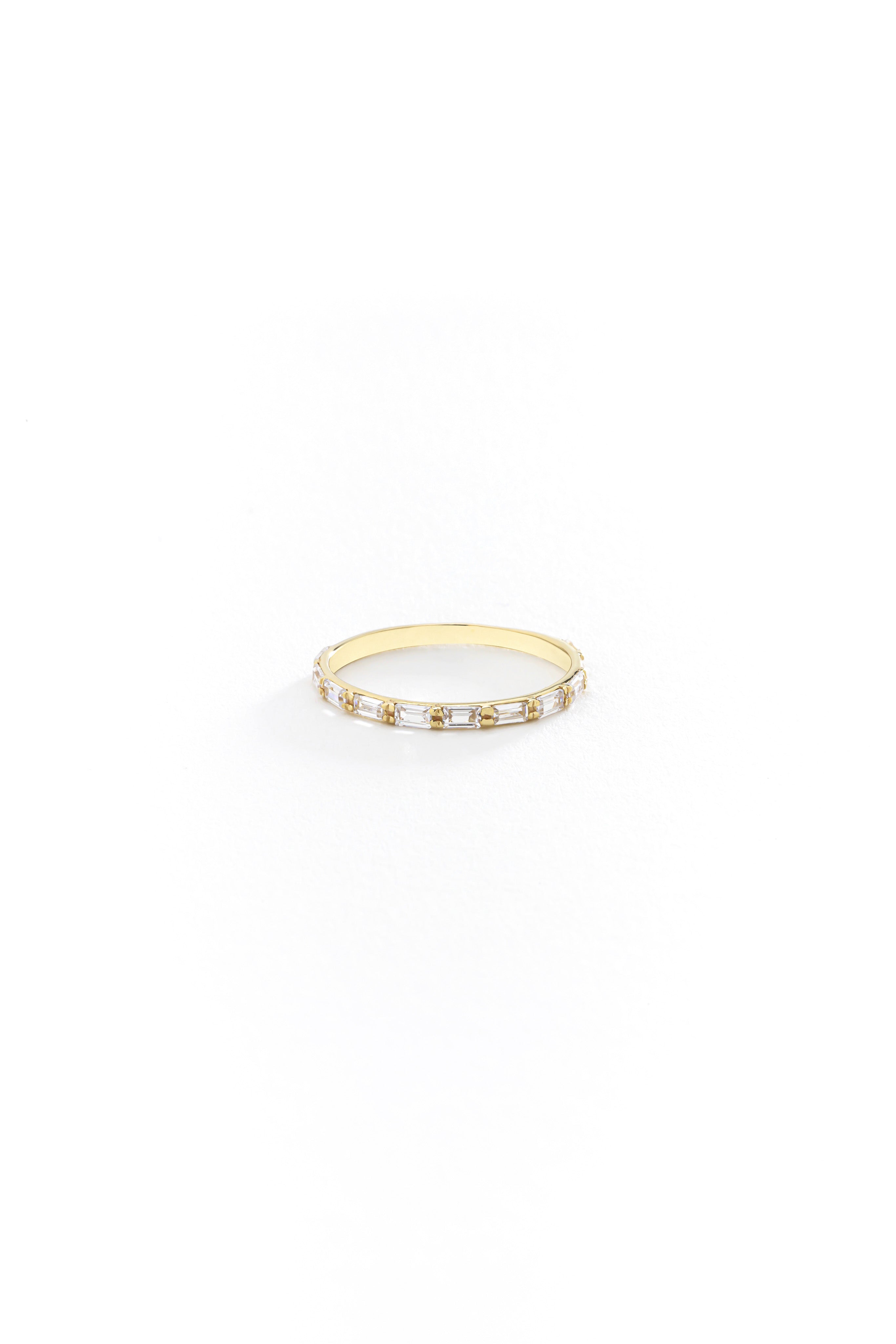 14k Gold Half Eternity Baguette Ring