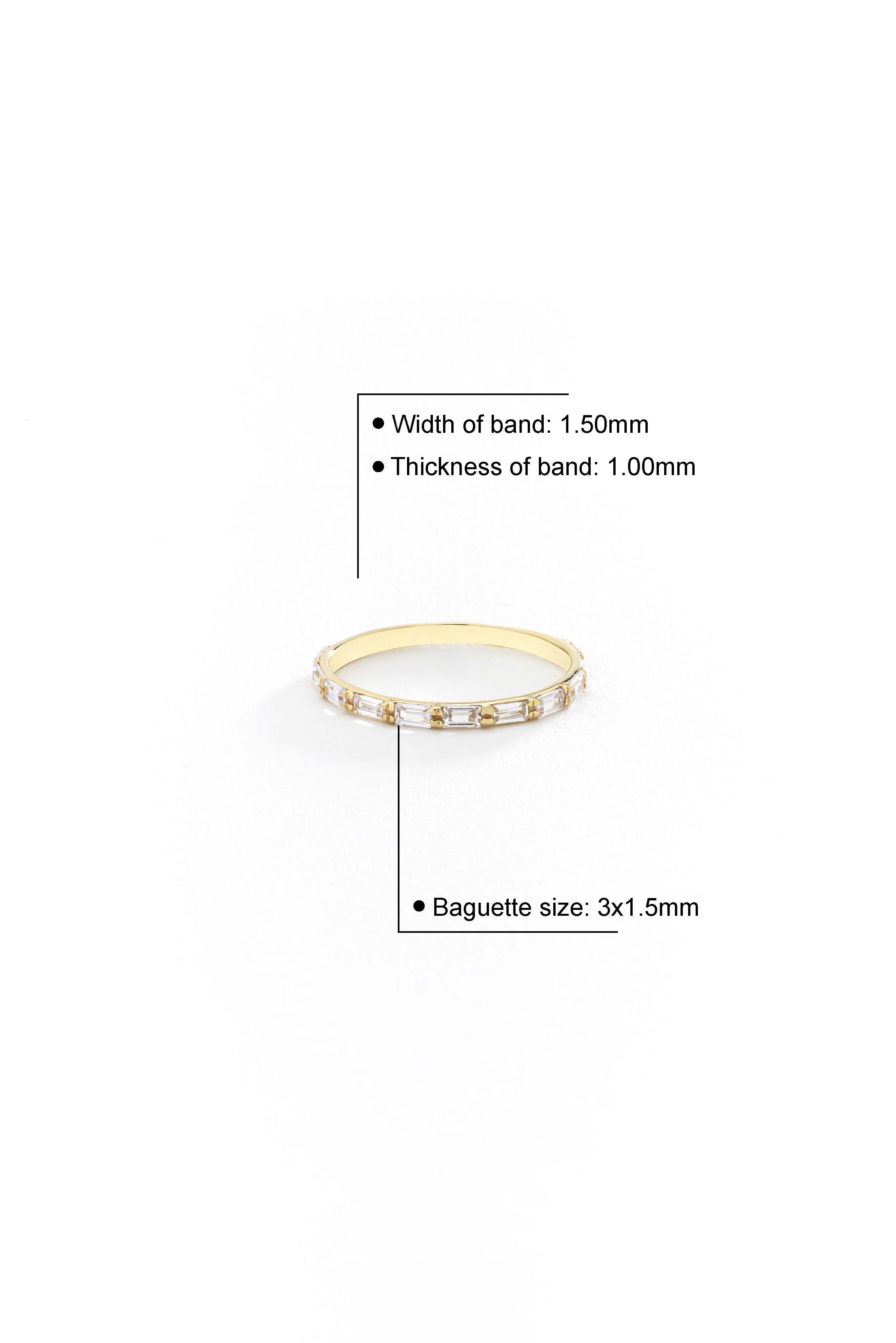 14k Gold Half Eternity Baguette Ring