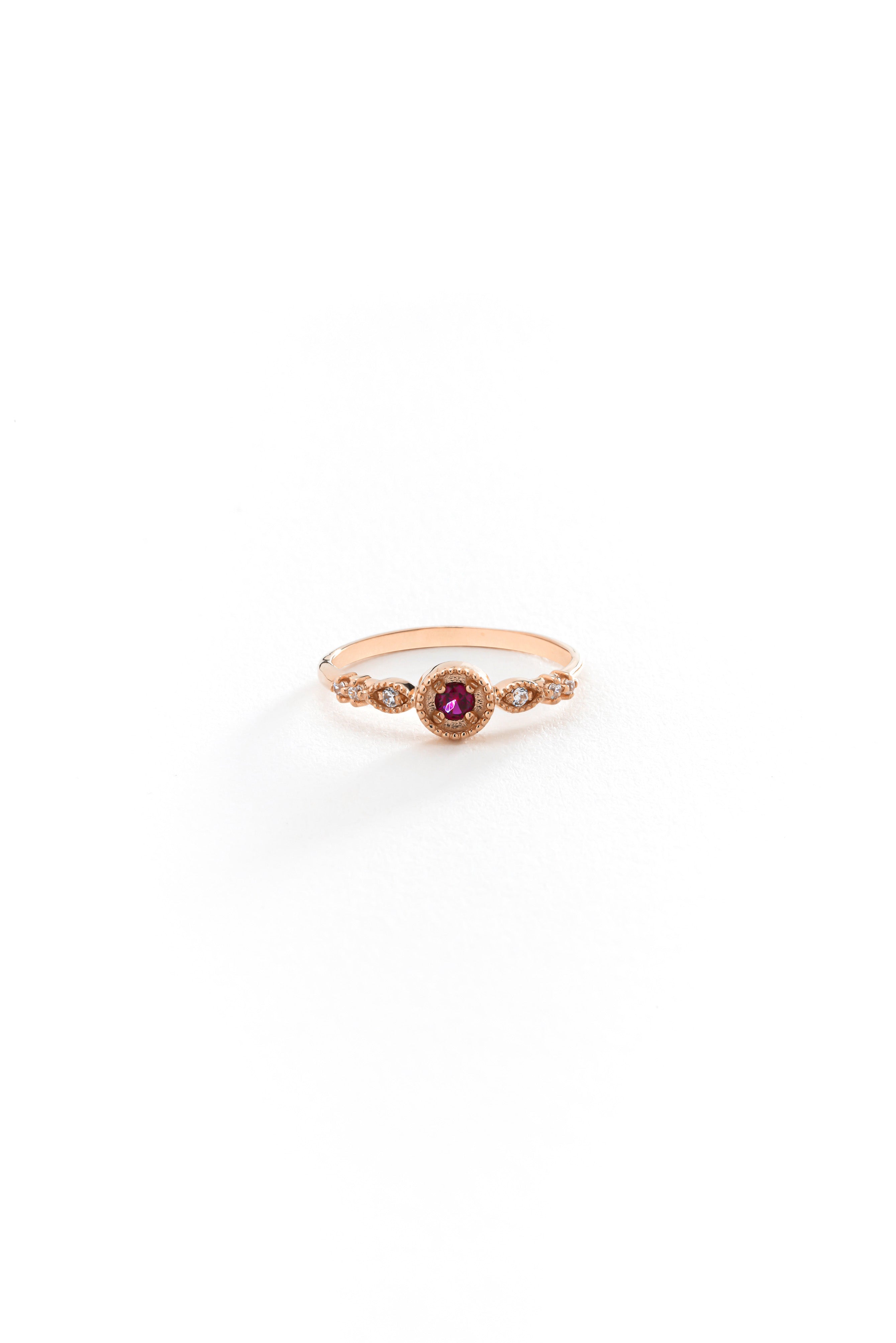 14k Gold Scarlet Ruby Ring