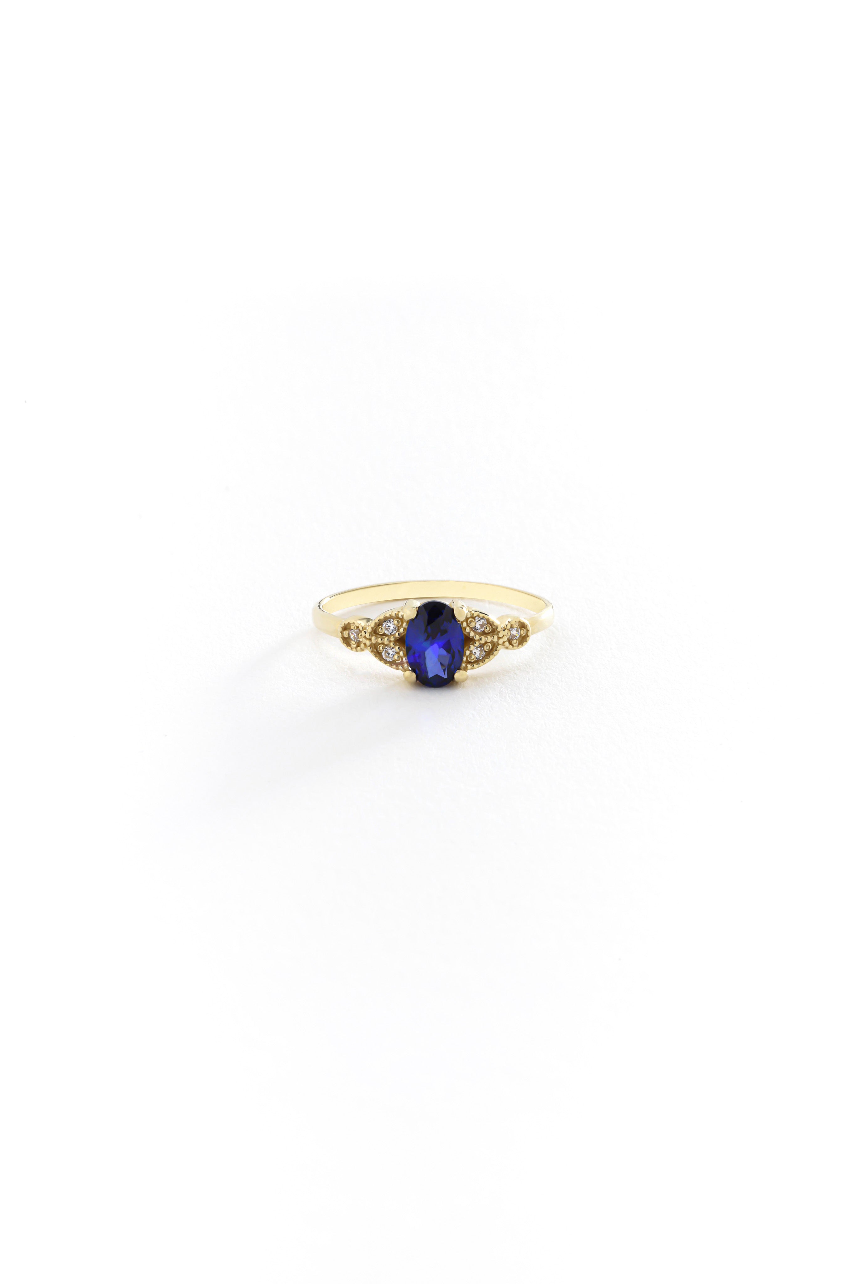 14k Gold Eternal Blue Sapphire Ring