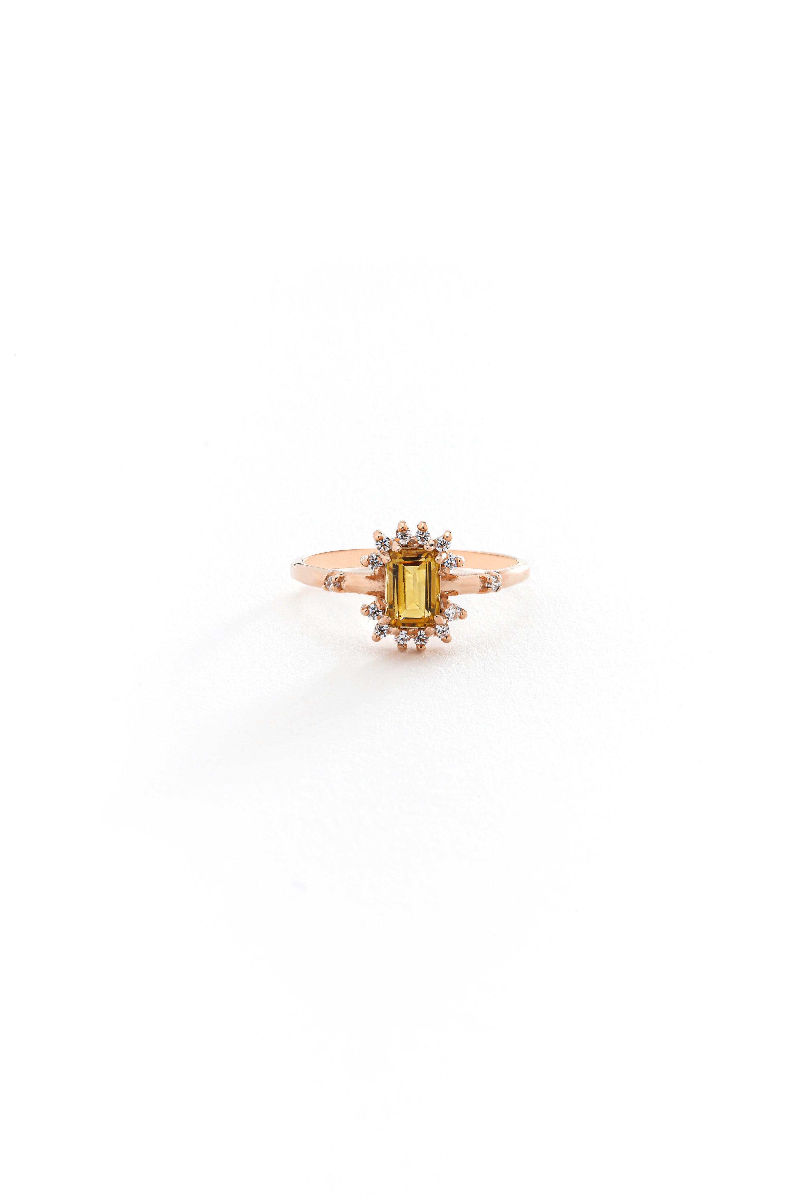 14k Gold Sun Mirage Citrine Ring