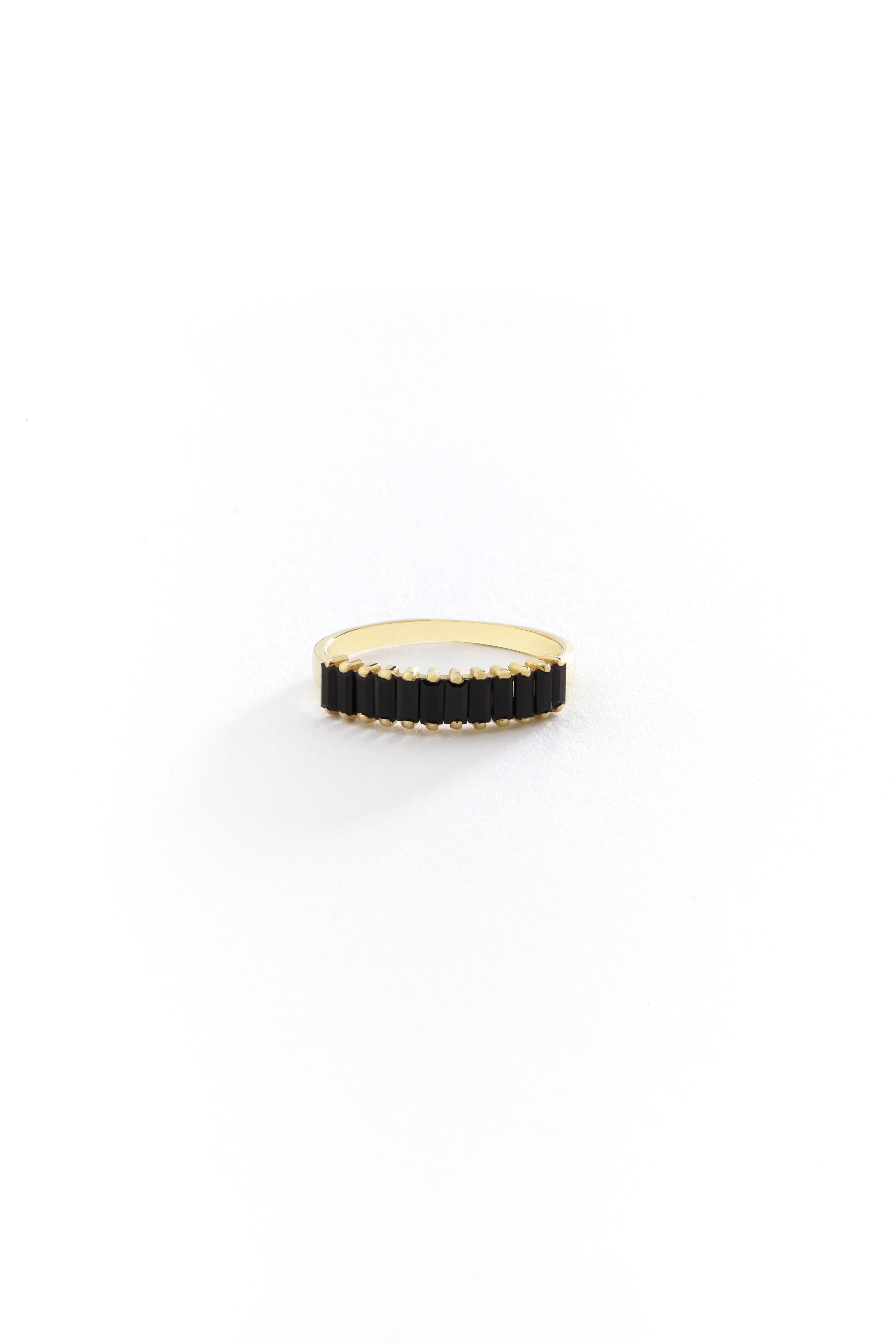 14k Gold Dark Allure Baguette Ring