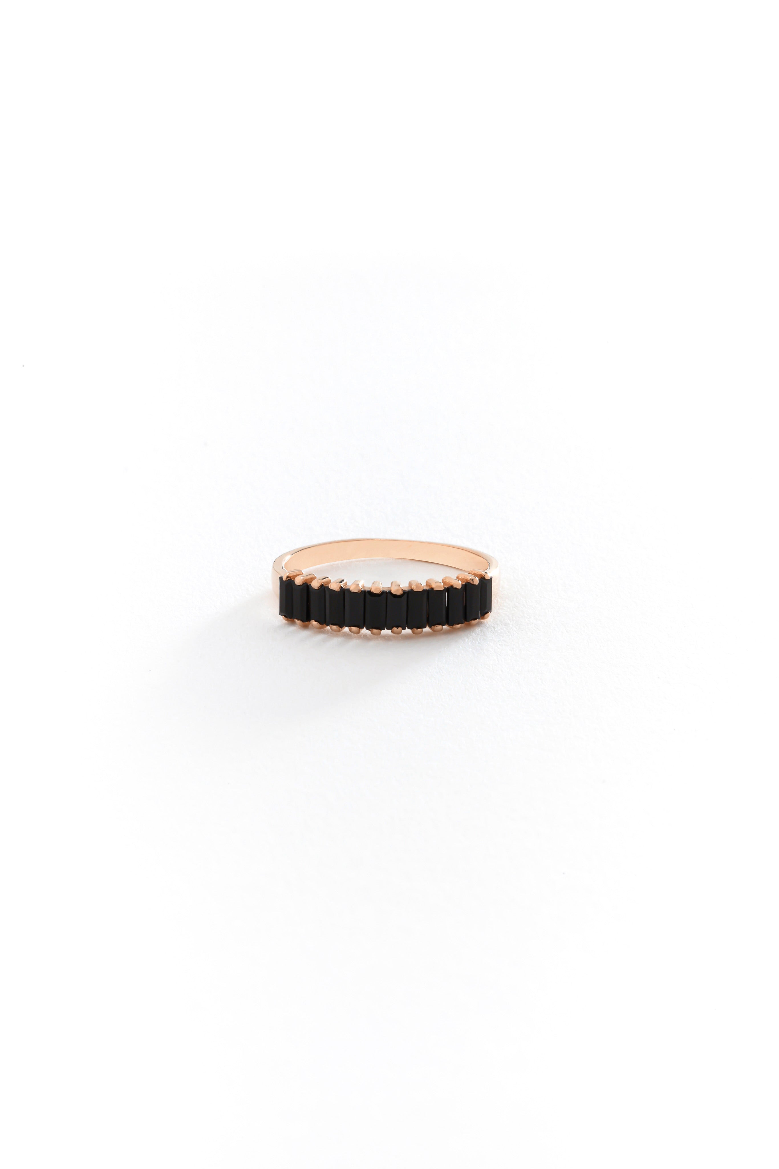 14k Gold Dark Allure Baguette Ring