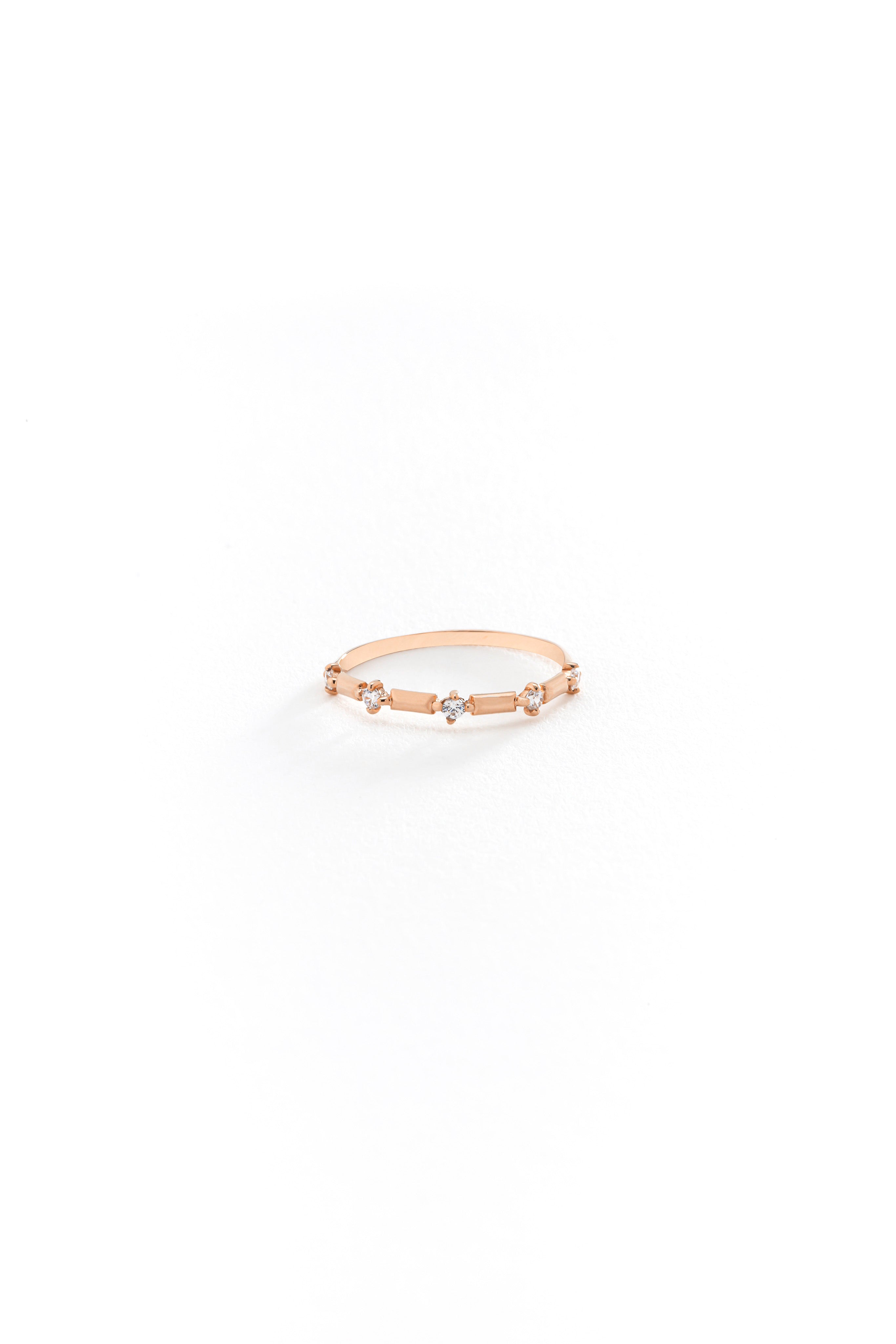 14k Gold Minimal Five Stone Ring