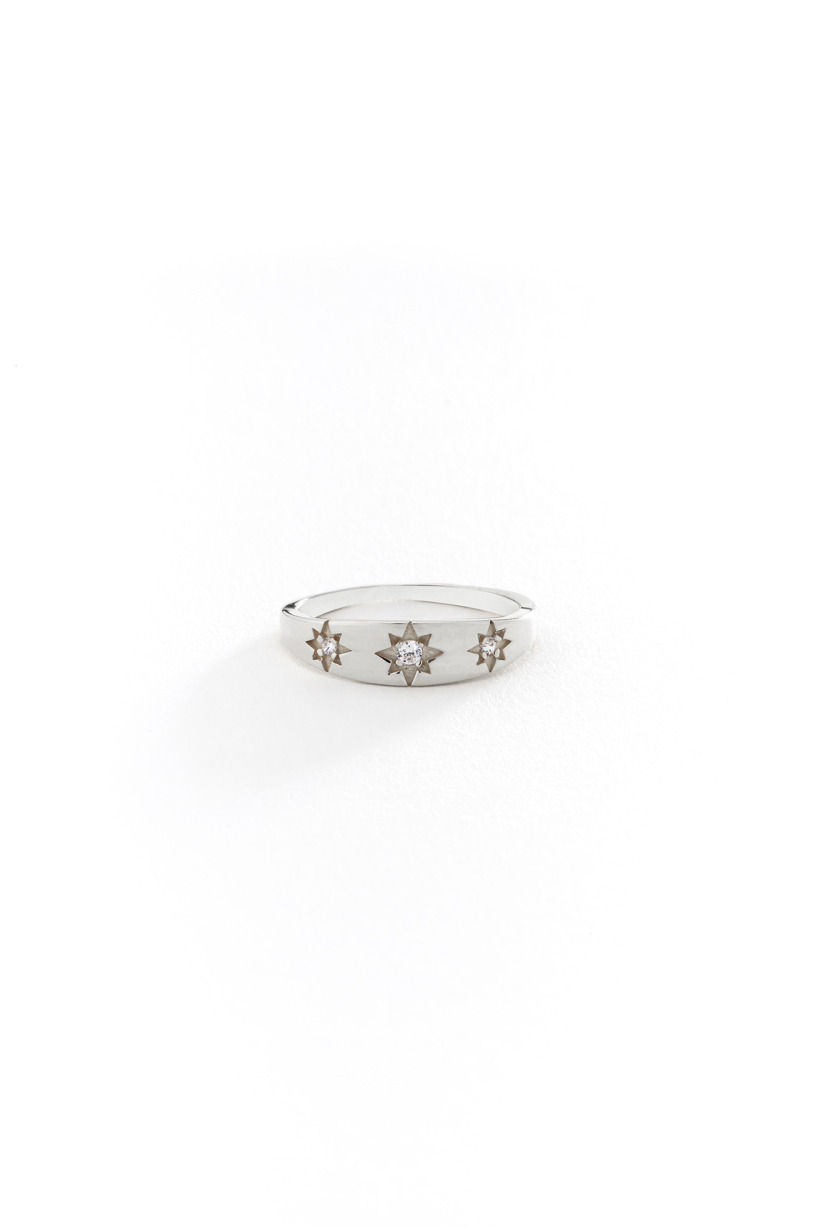 14k Gold Star Burst Ring