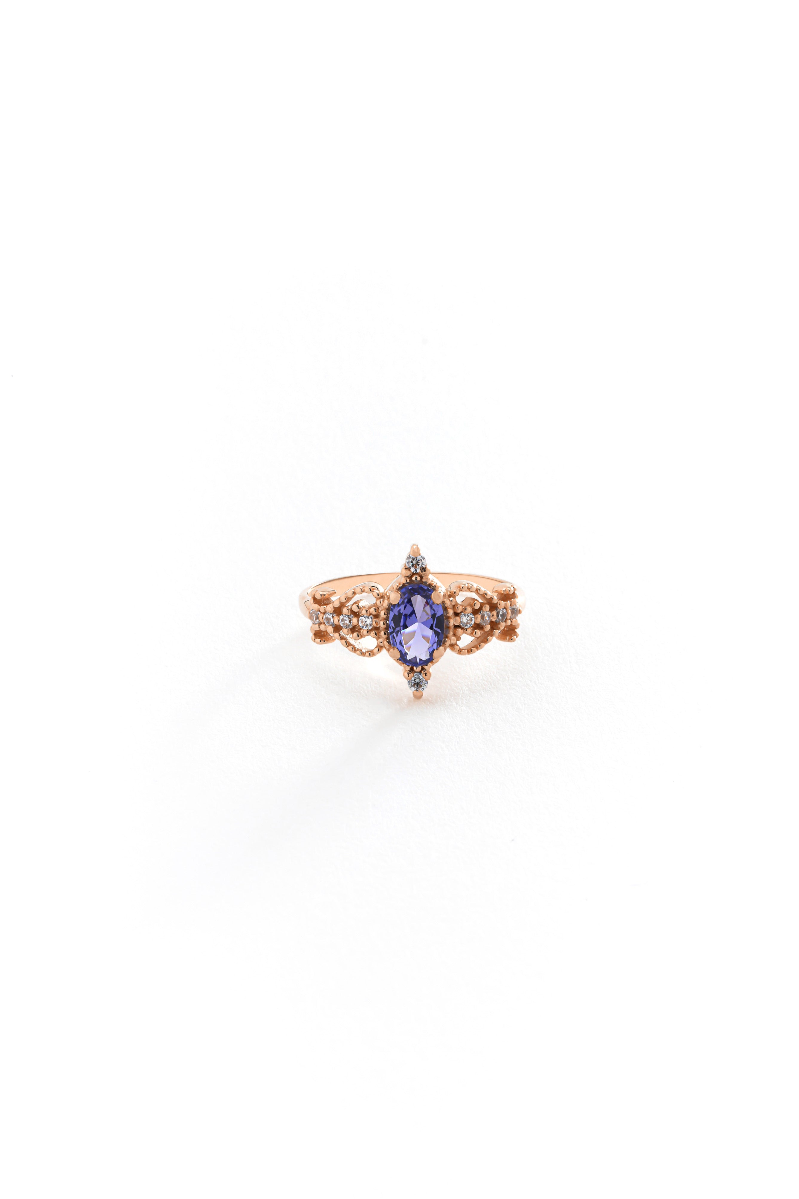 14k Gold Royal Bloom Sapphire Ring