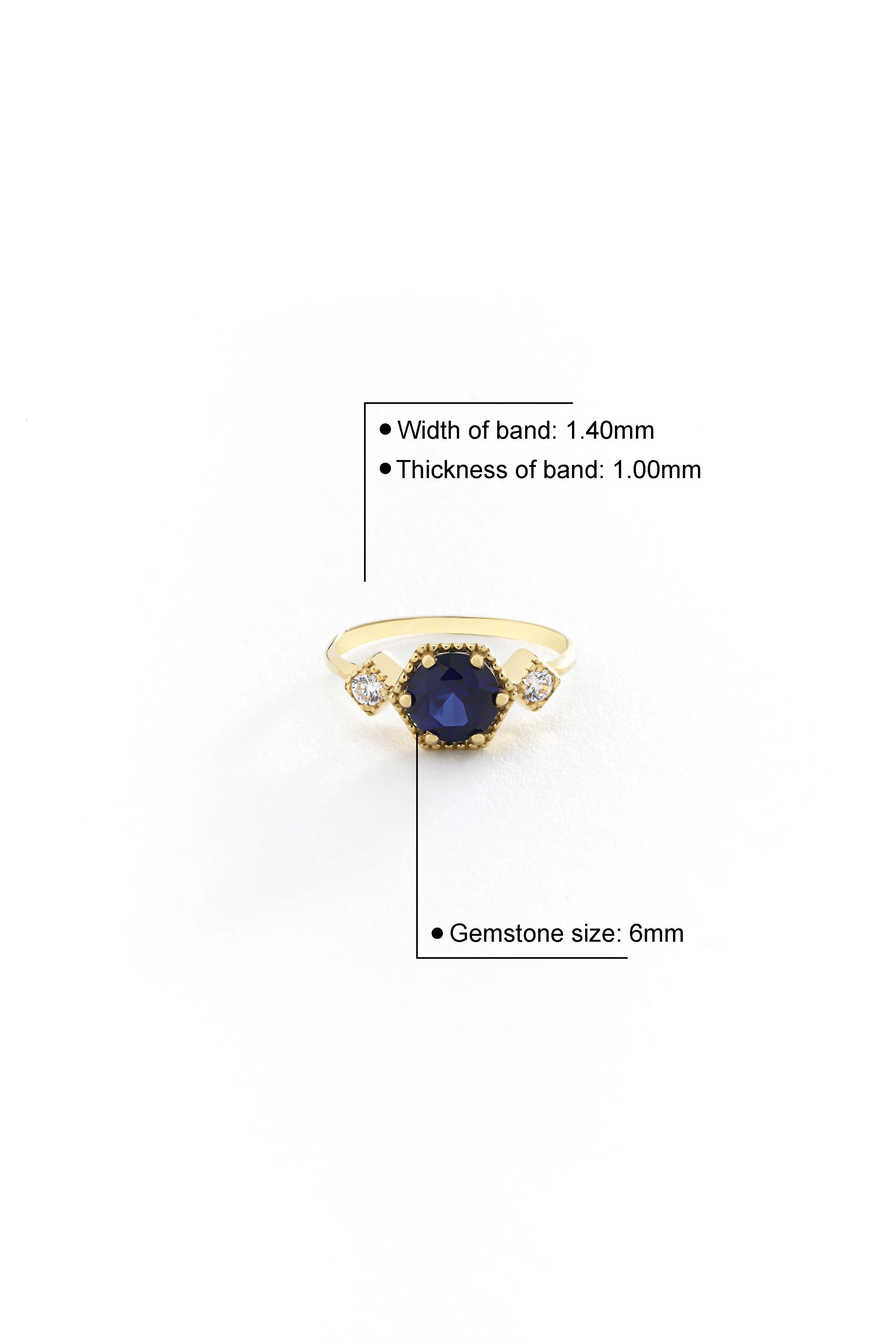 14k Gold Midnight Star Sapphire Ring