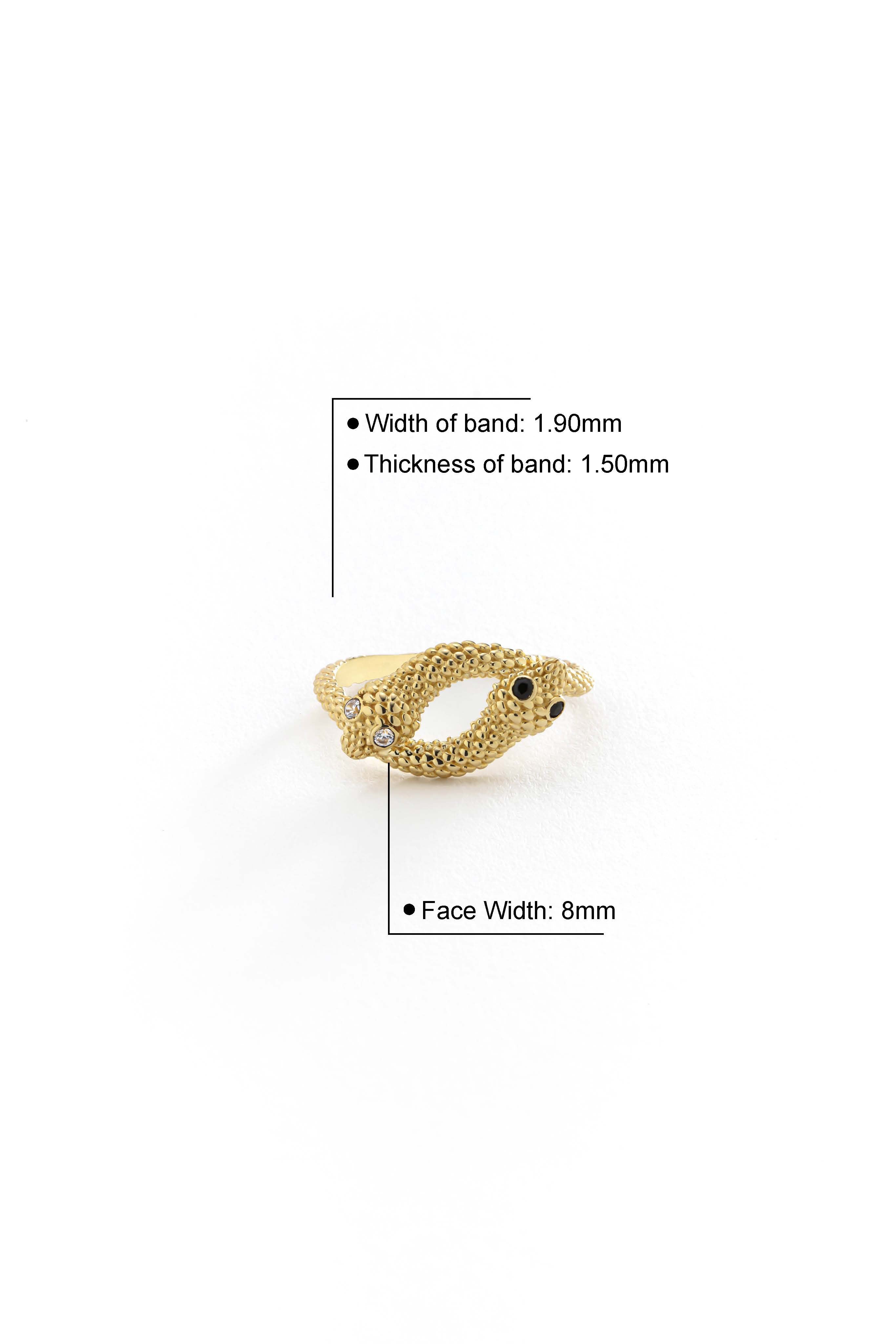 14k Gold Twin Snake Ring