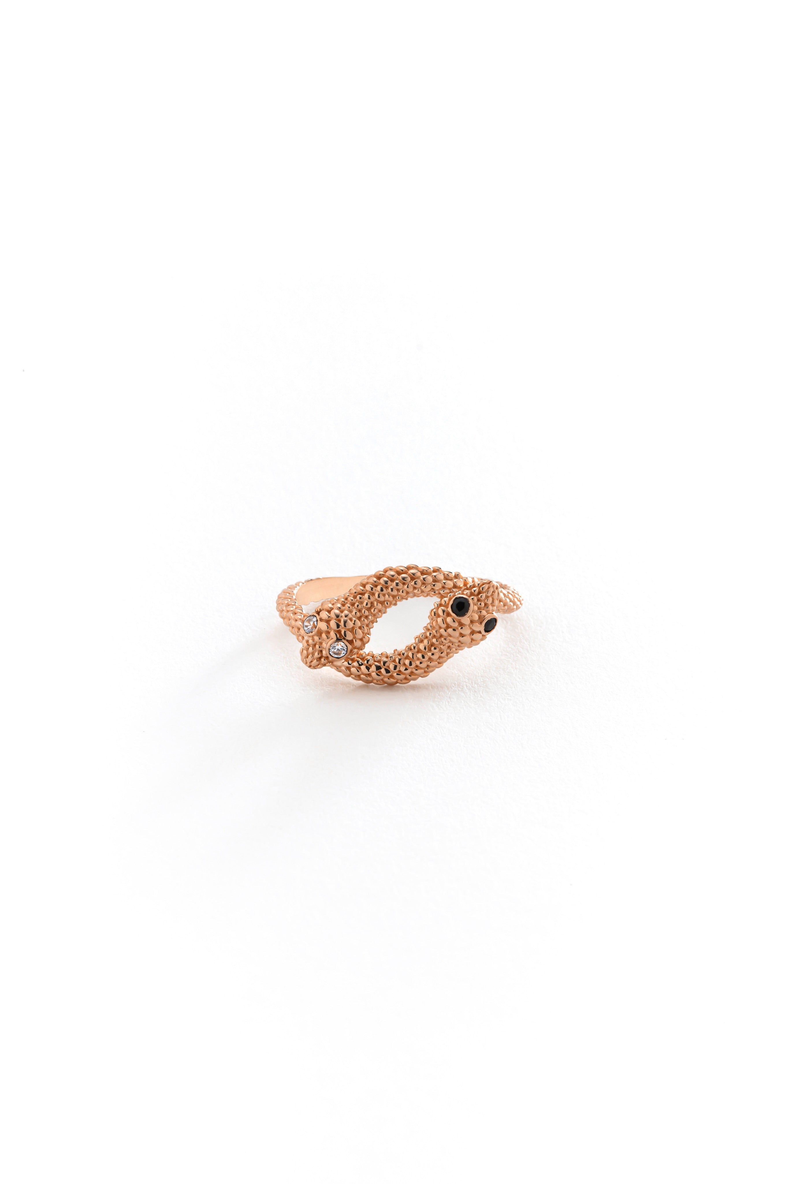 14k Gold Twin Snake Ring