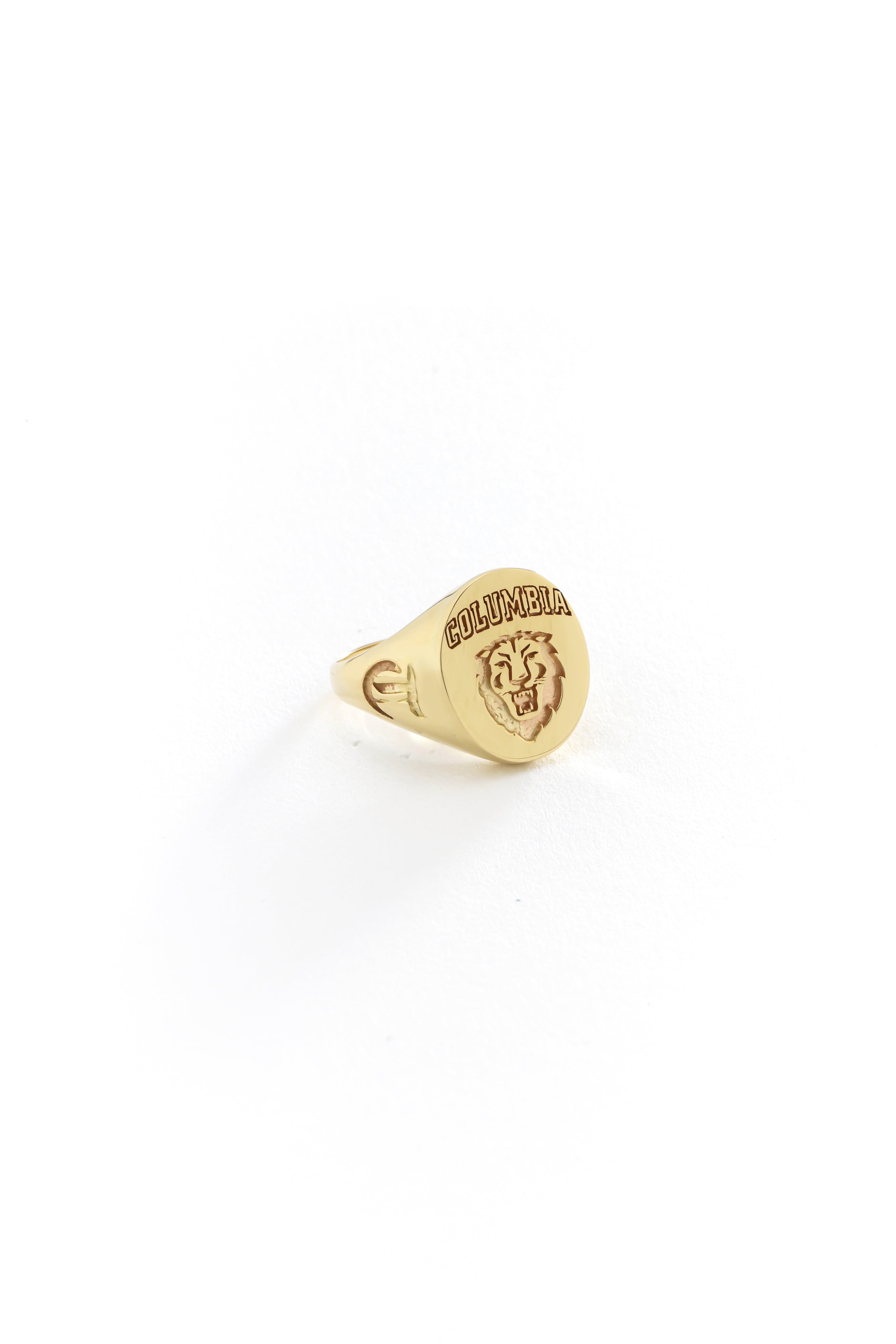 14k Gold 3D Signet Ring