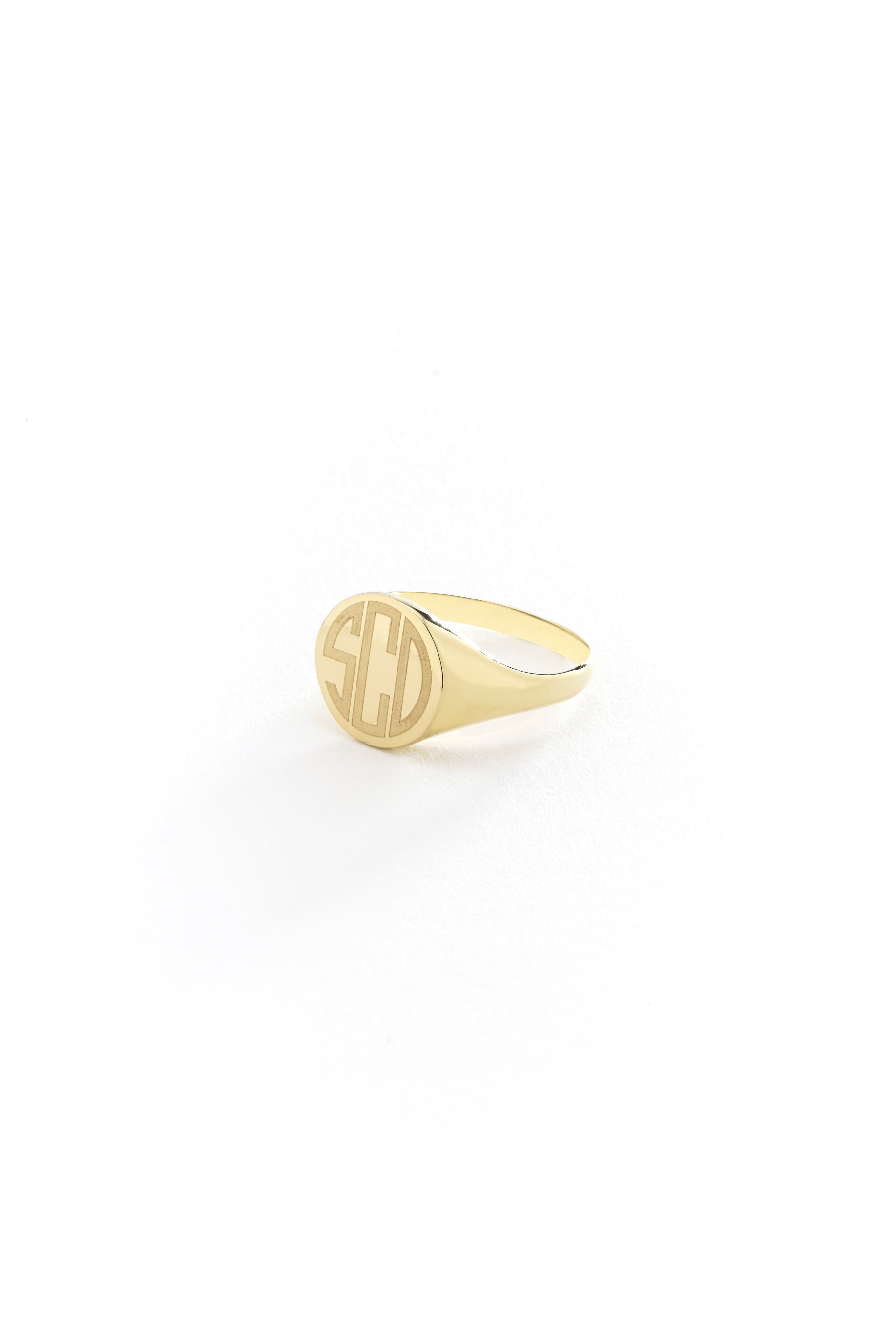 14k Gold Large Signet Ring