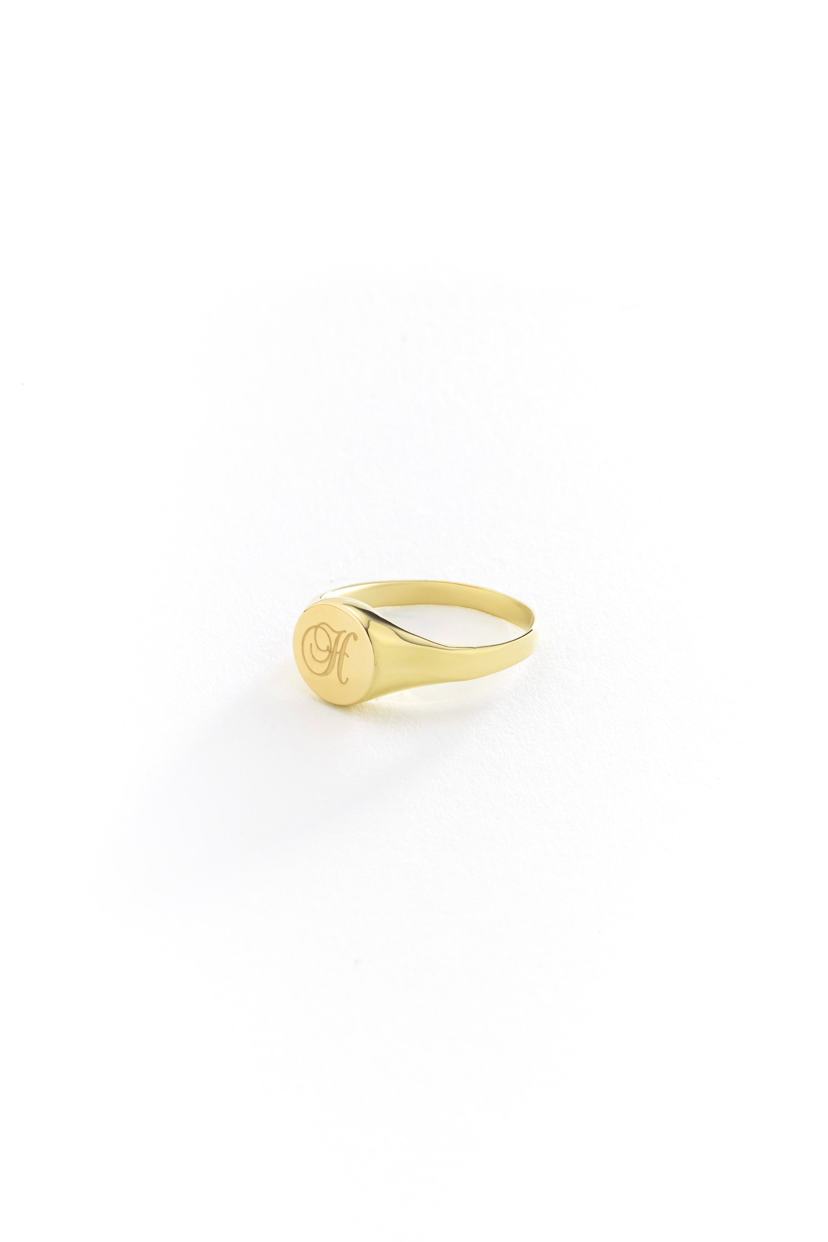 14k Gold Medium Signet Ring