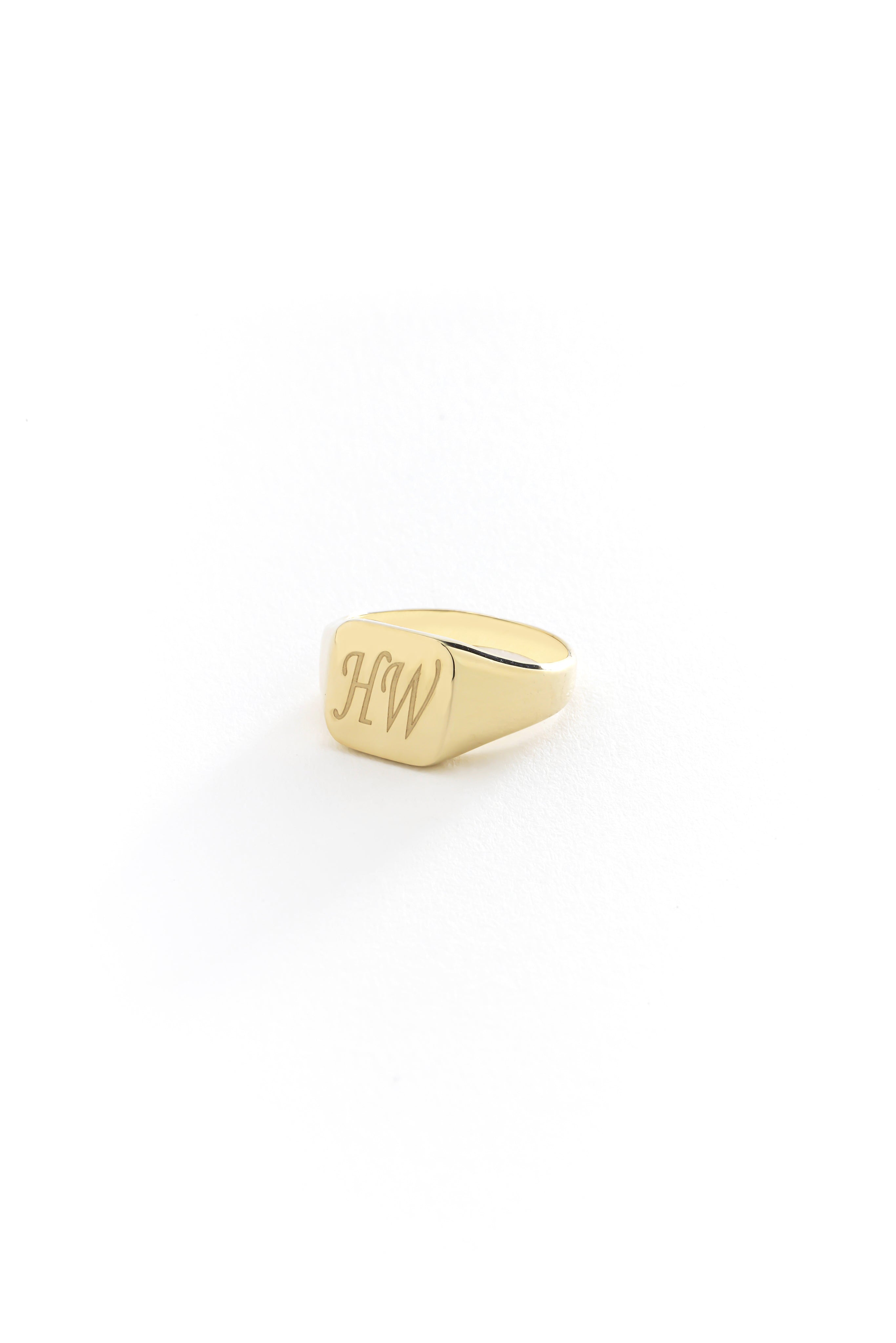 14k Gold Signet Men Ring
