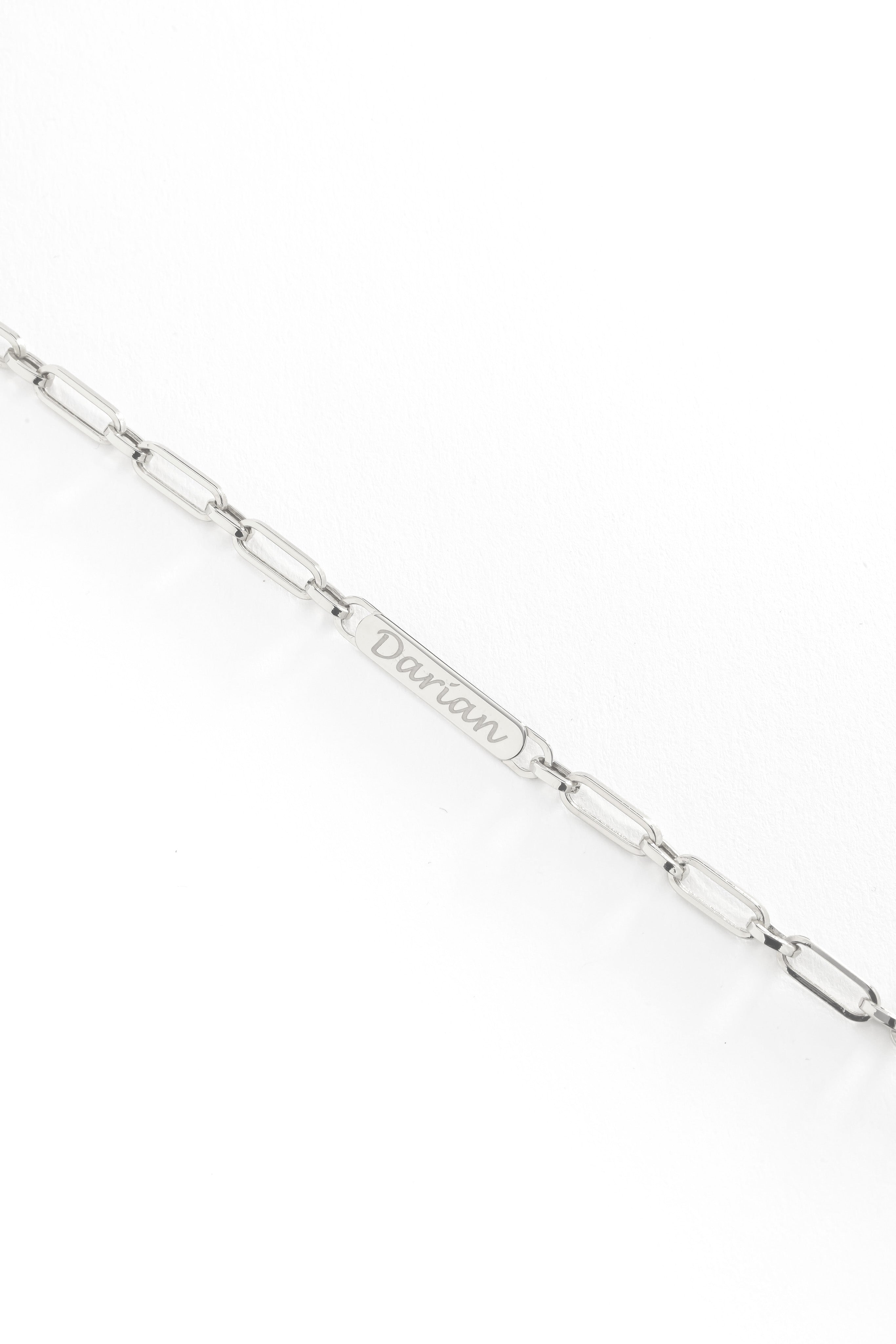 14k Gold Name Tag Paper Clip Bracelet