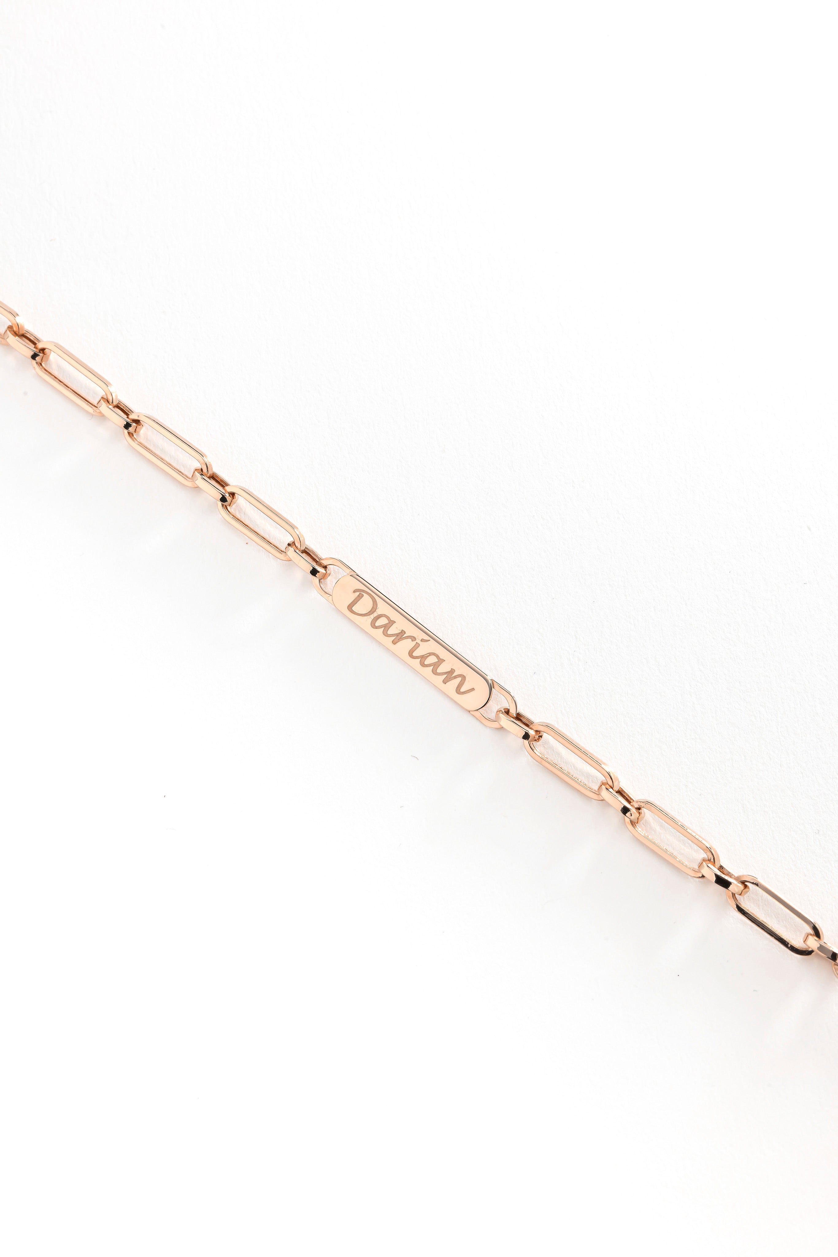 14k Gold Name Tag Paper Clip Bracelet