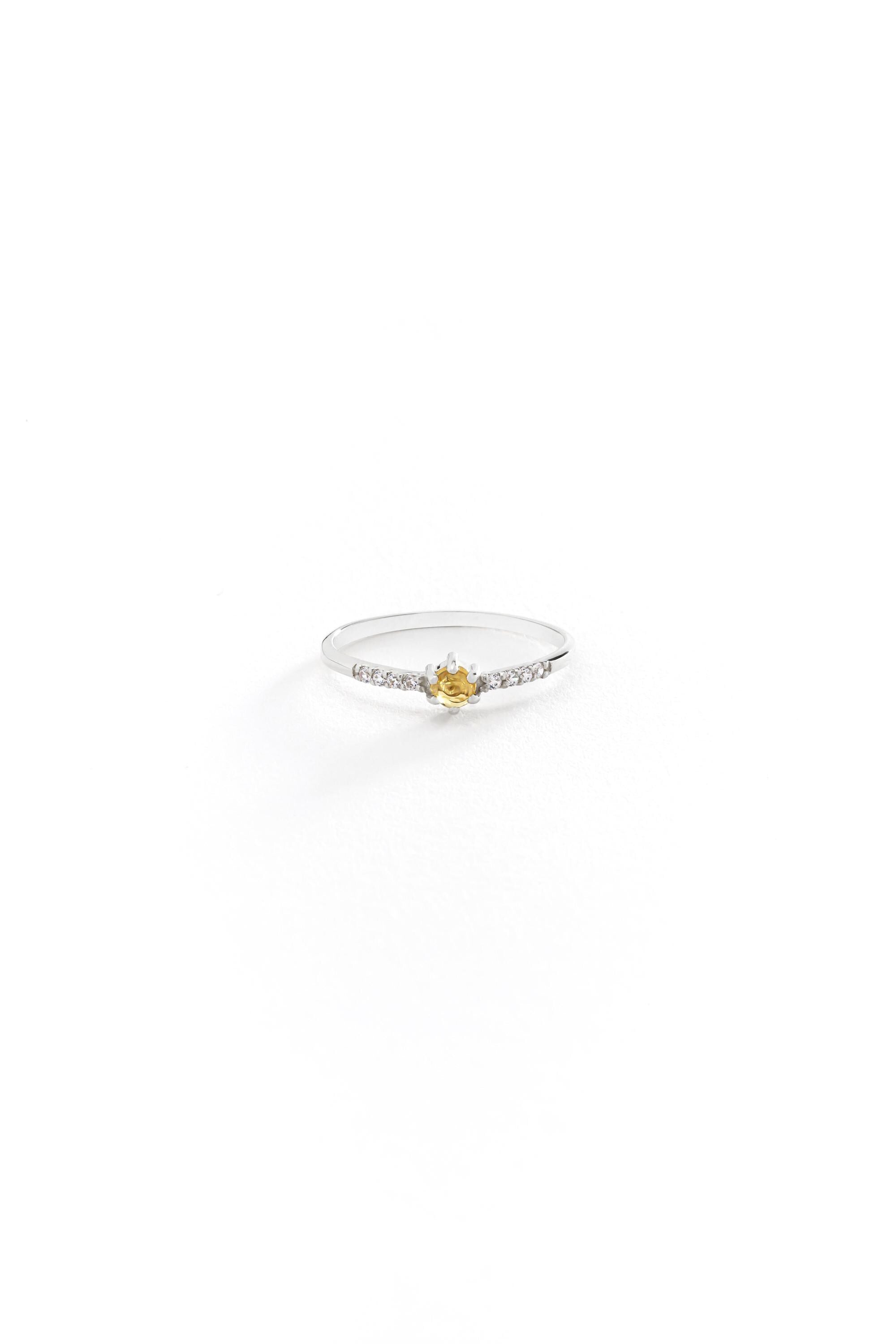 14K Gold Citrine Ring