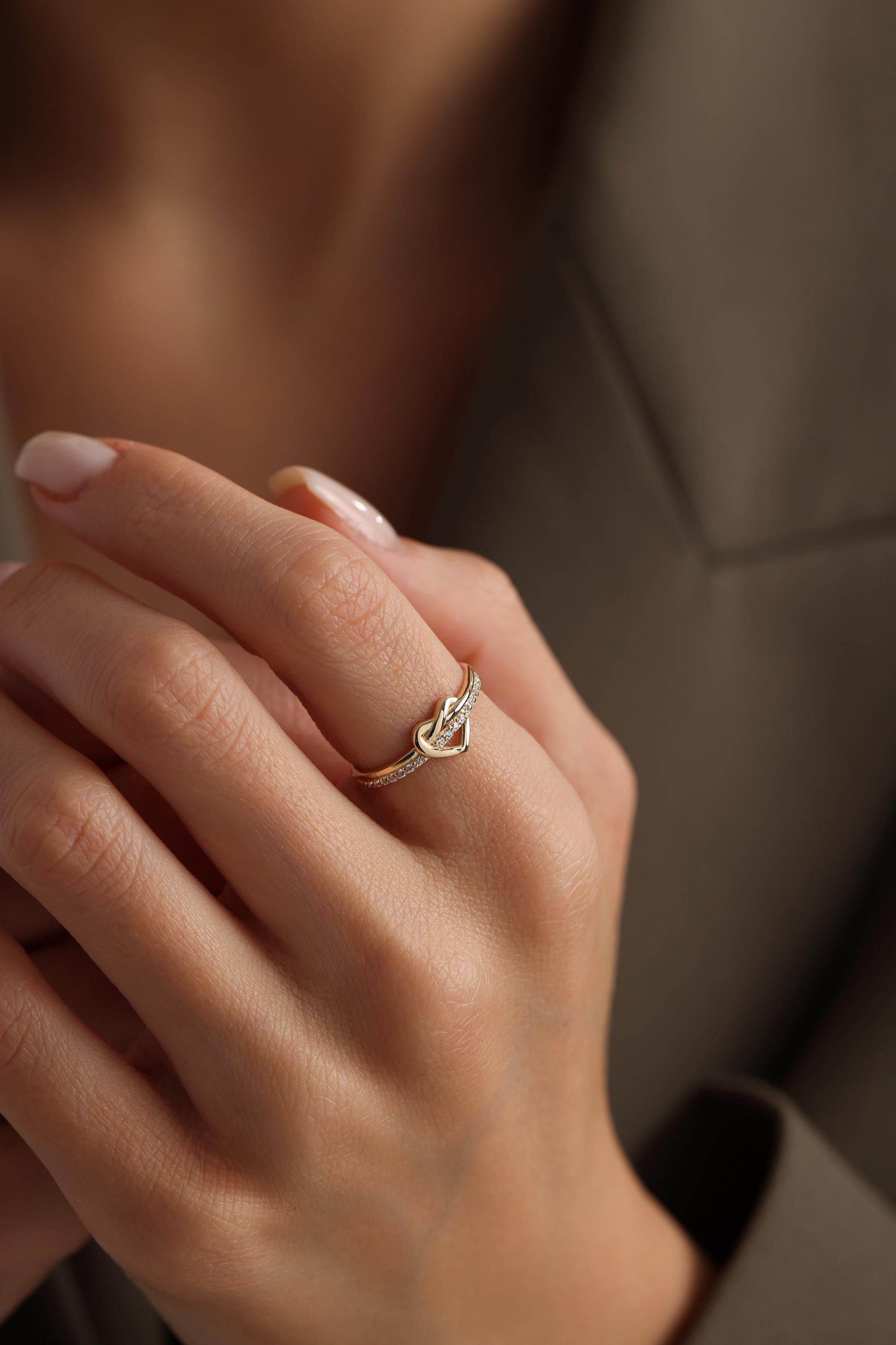14K Solid Gold Heart Ring