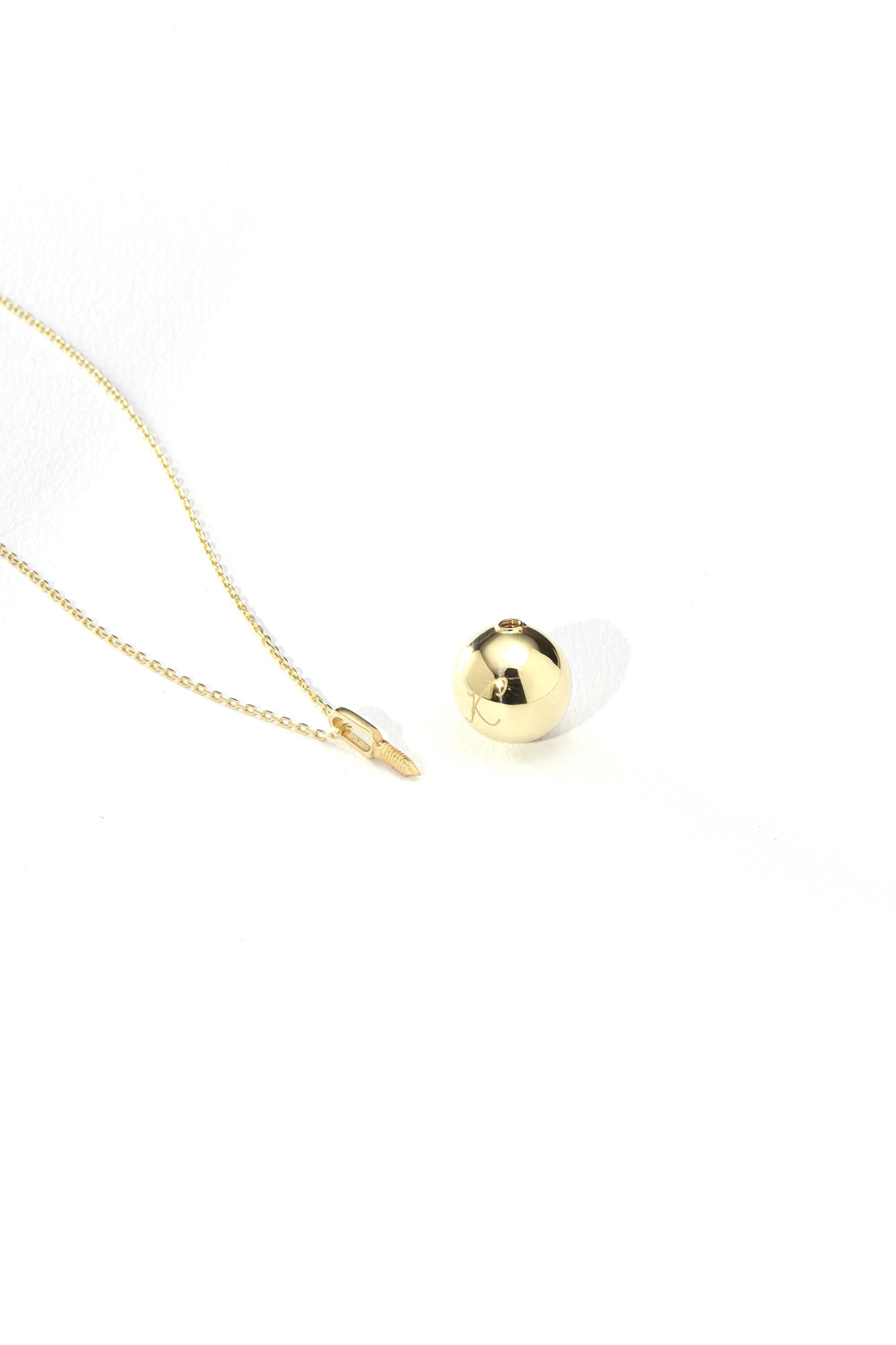 14K Gold Sphere Urn Necklace