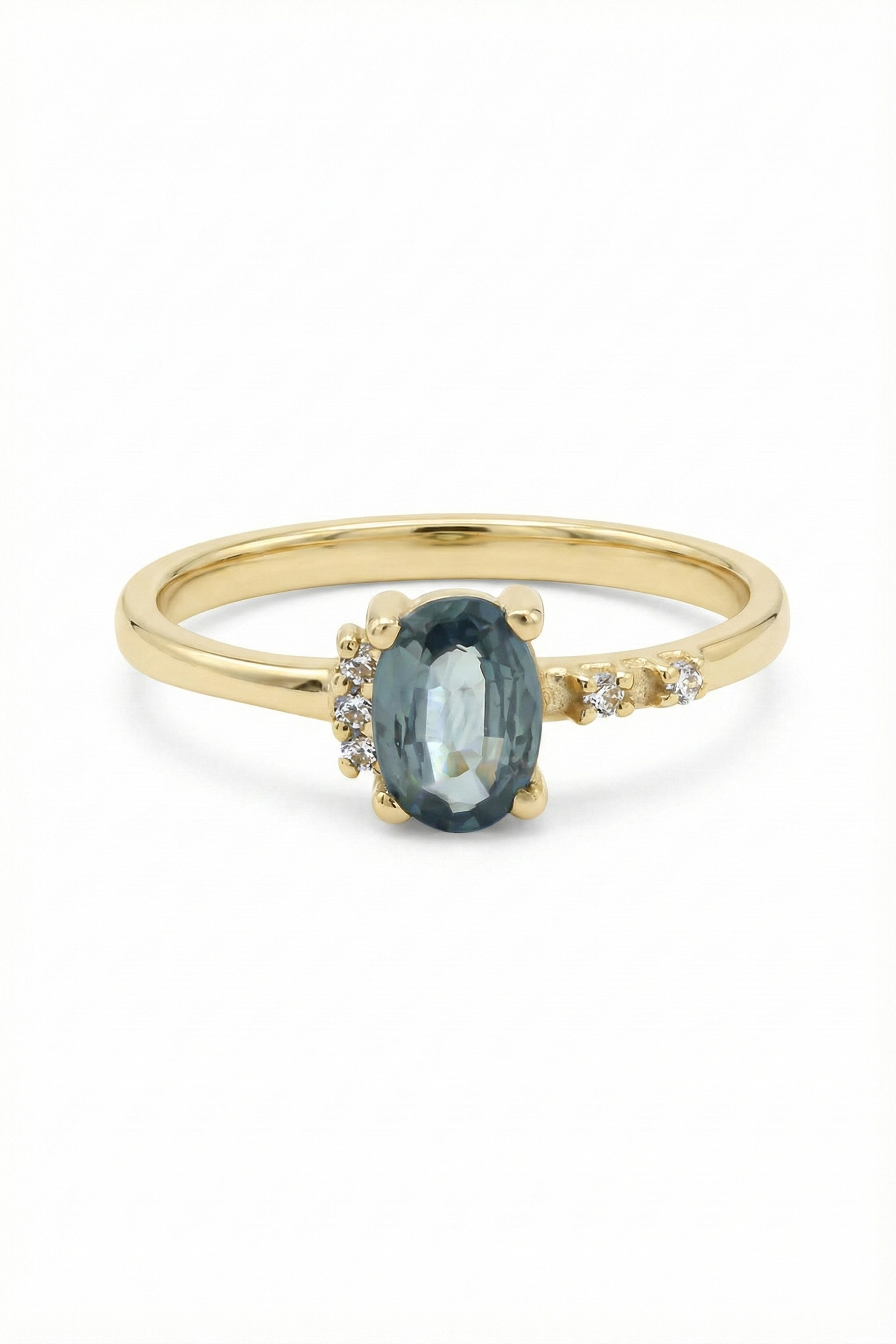 14k Gold Oval London Topaz Ring