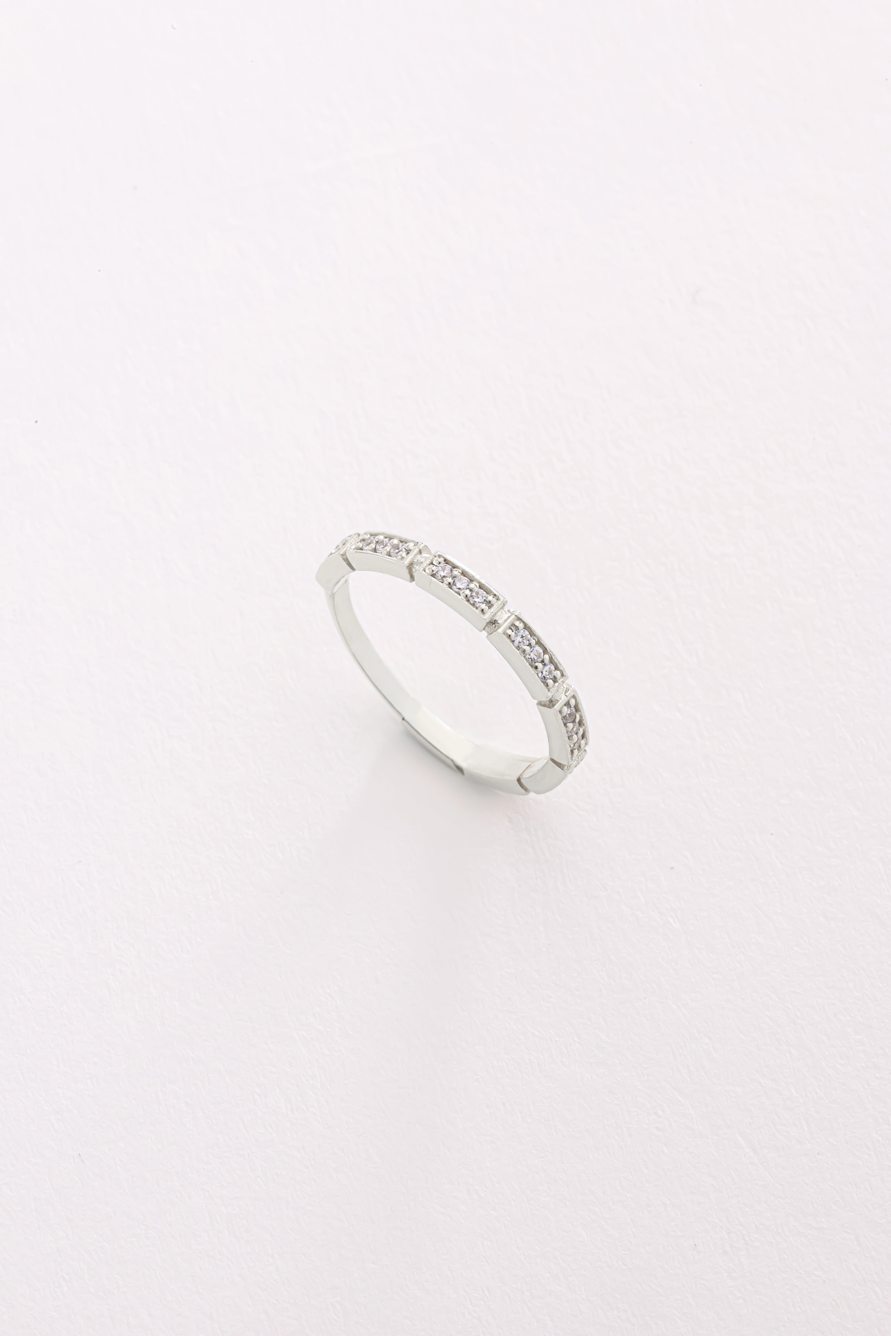 14k Gold Diamond Block Band