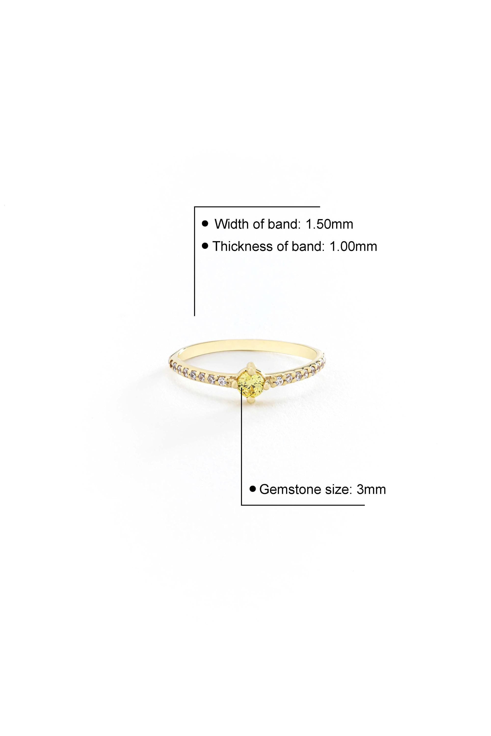 14k Solid Gold Half Eternity Citrine Ring