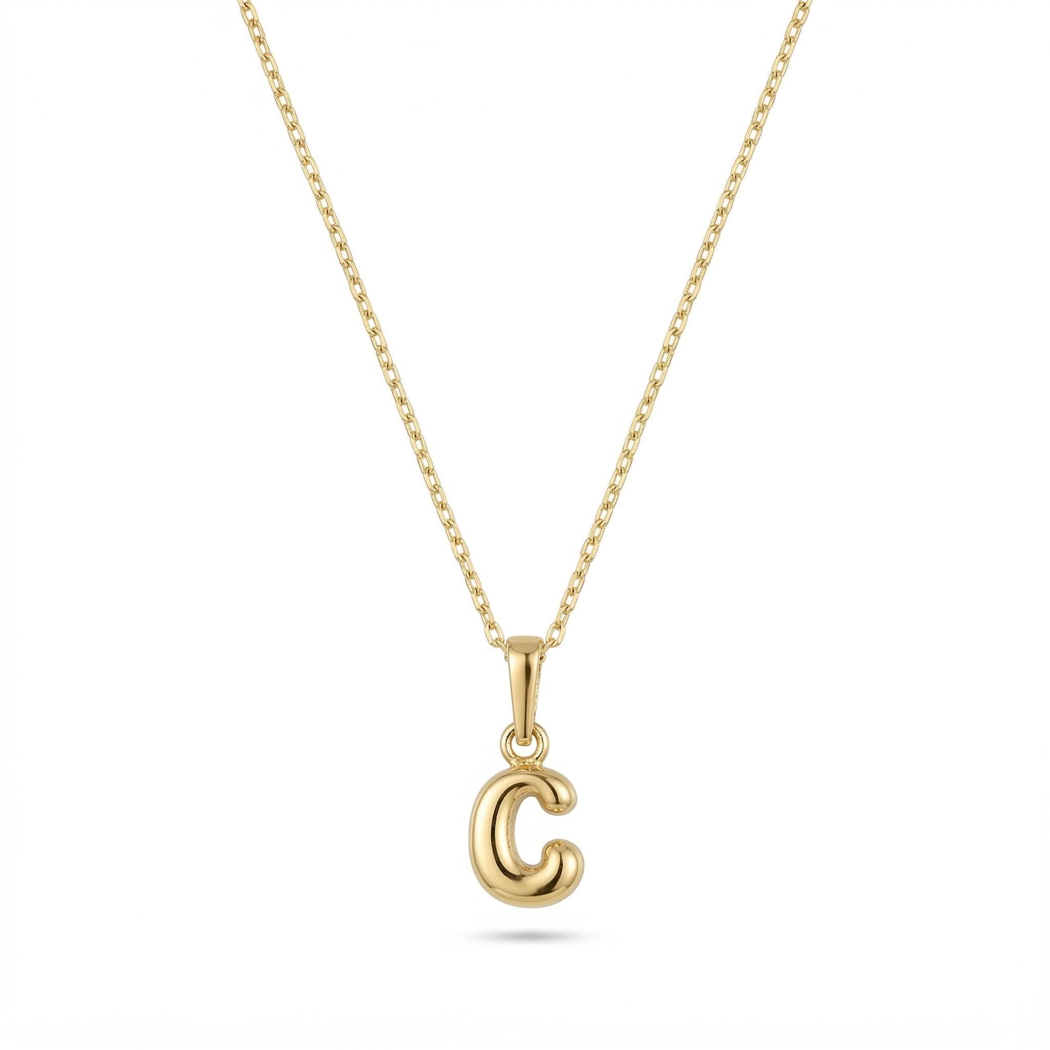 14K Gold Minimal Initial Necklace