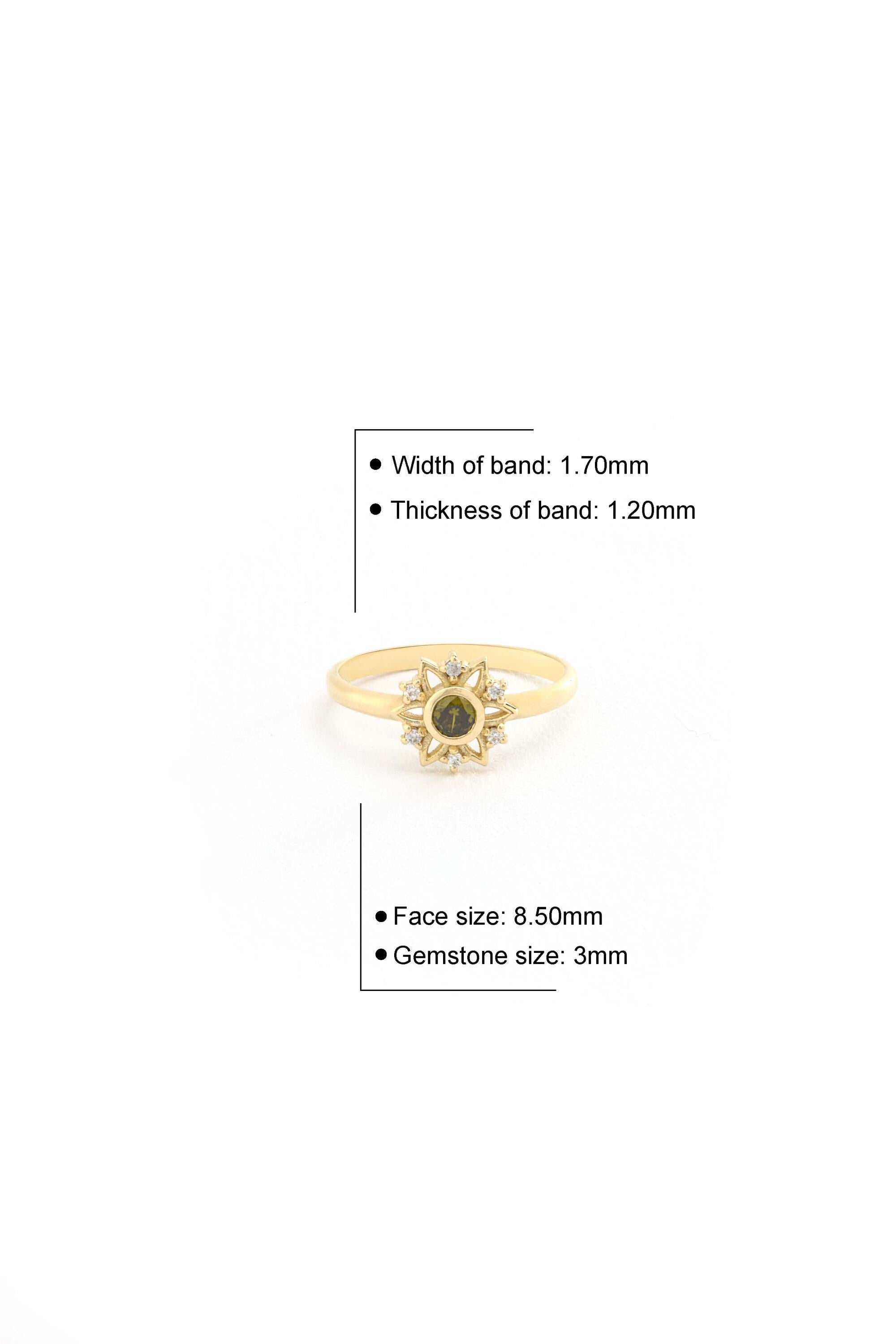 14k Gold Peridot Ring