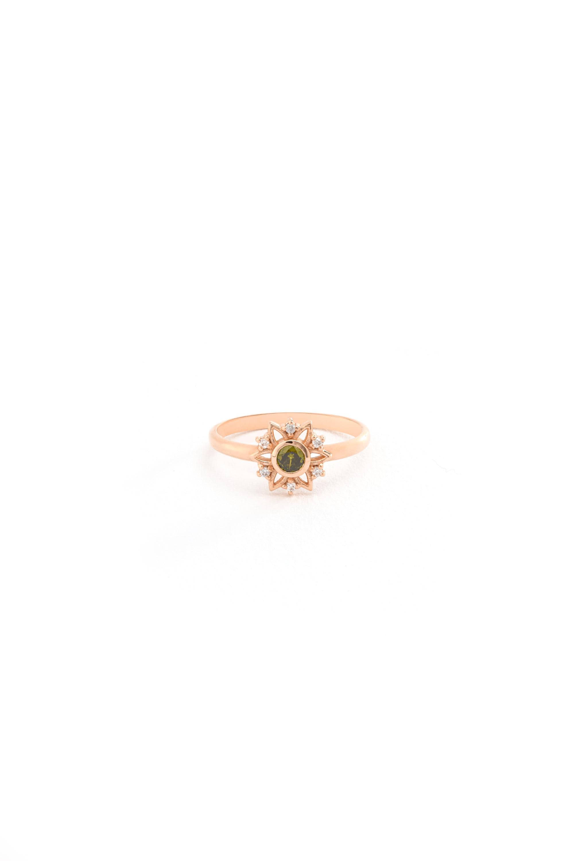 14k Gold Peridot Ring