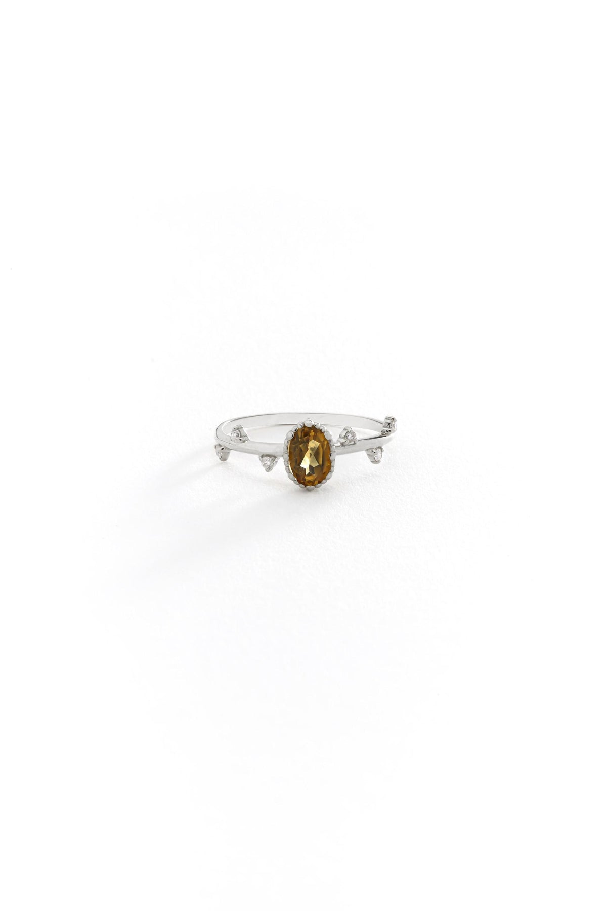 14K Gold Oval Tiger Eye Vine Ring
