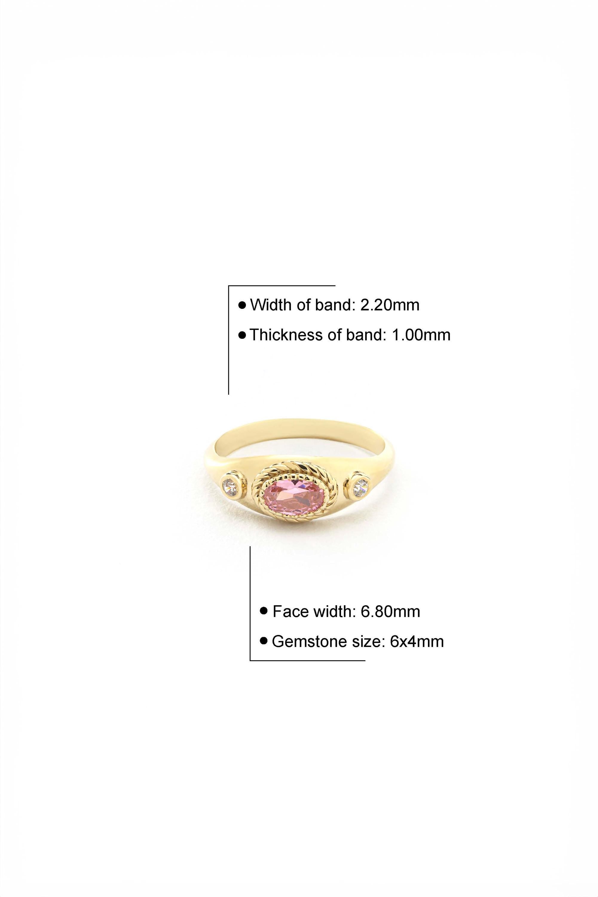14K Gold Pink Tourmaline Ring